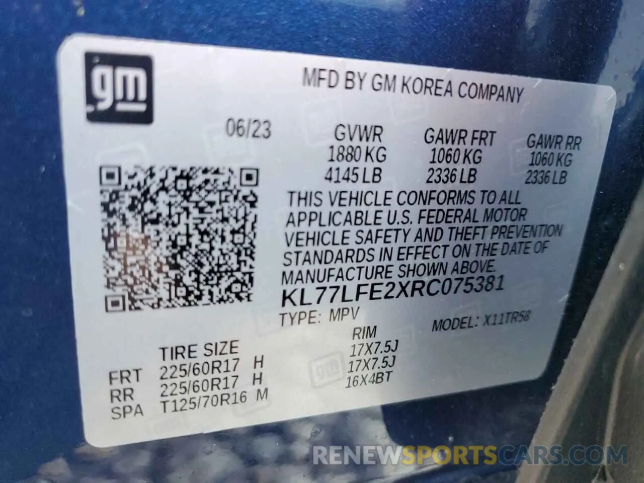 14 fotografías del automóvil dañado KL77LFE2XRC075381 CHEVROLET TRAX 2024