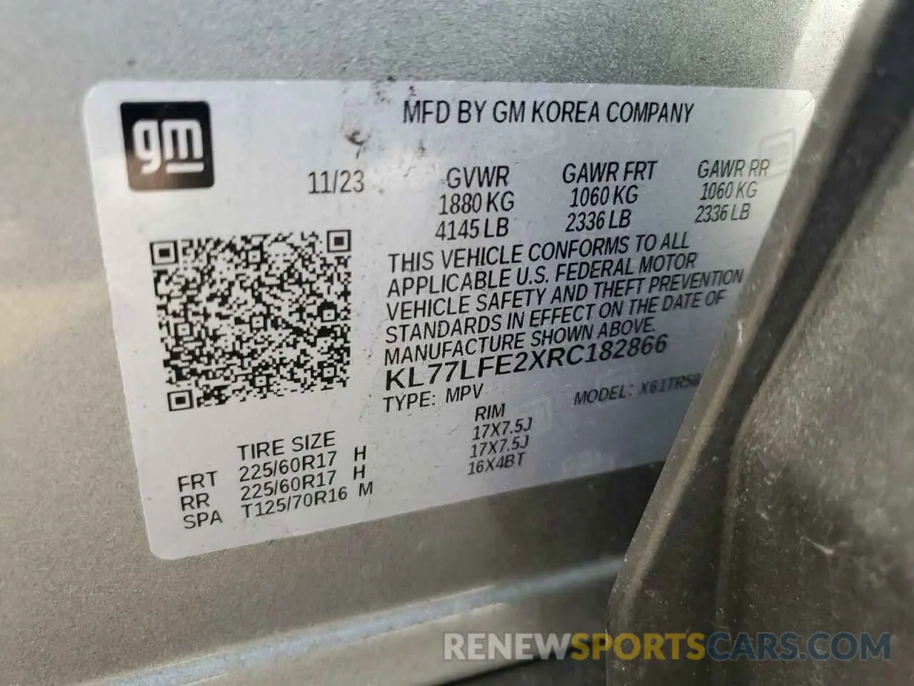 13 fotografías del automóvil dañado KL77LFE2XRC182866 CHEVROLET TRAX 2024