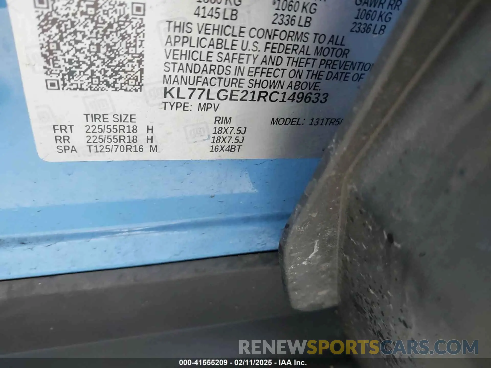 9 fotografías del automóvil dañado KL77LGE21RC149633 CHEVROLET TRAX 2024