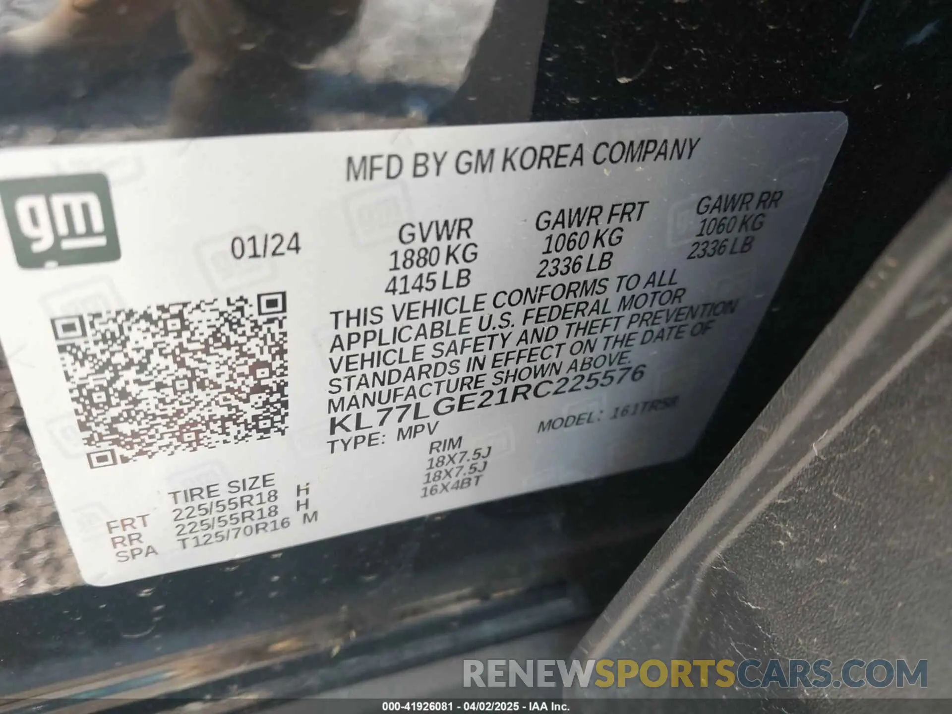 9 fotografías del automóvil dañado KL77LGE21RC225576 CHEVROLET TRAX 2024