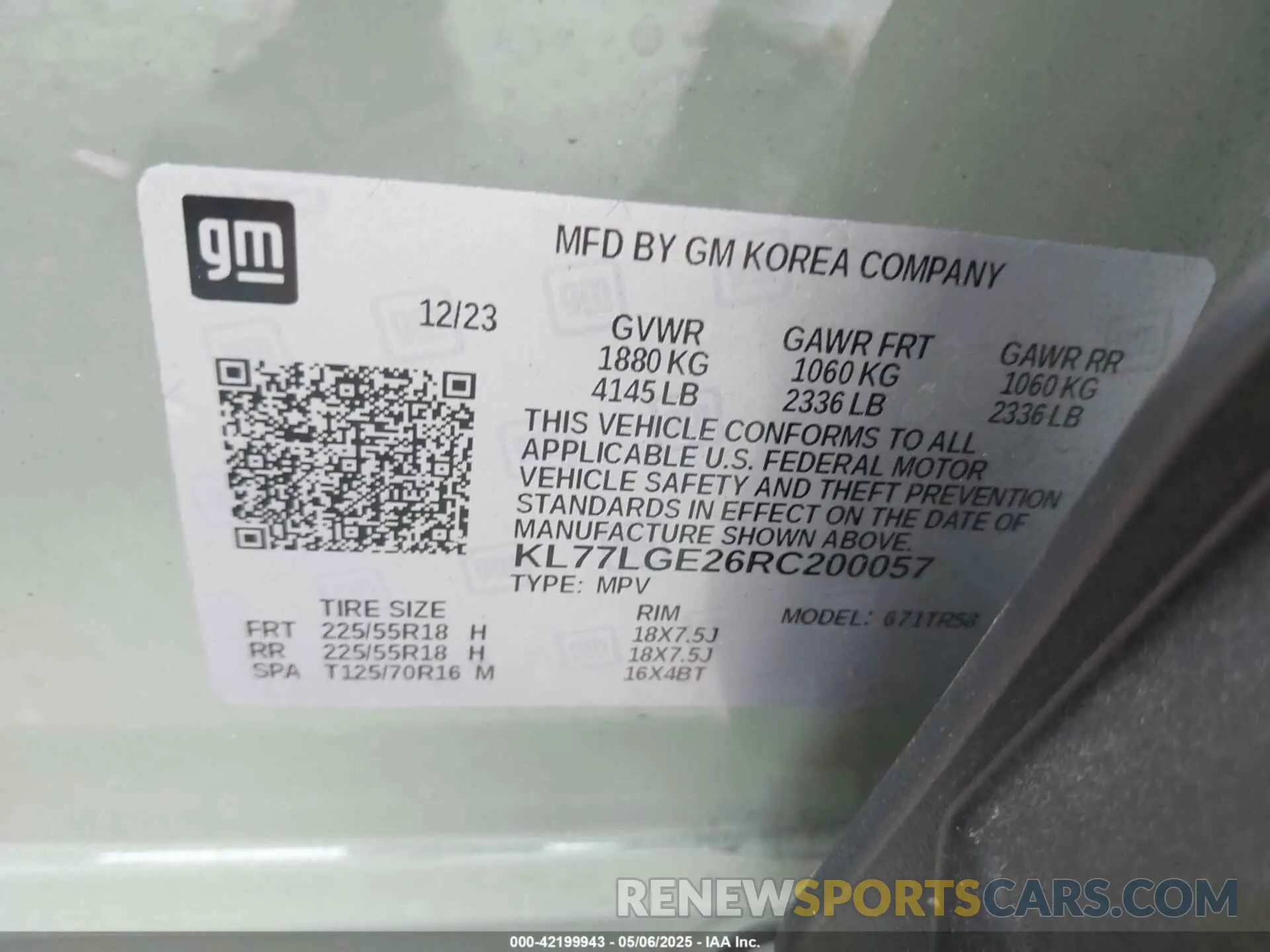 9 fotografías del automóvil dañado KL77LGE26RC200057 CHEVROLET TRAX 2024