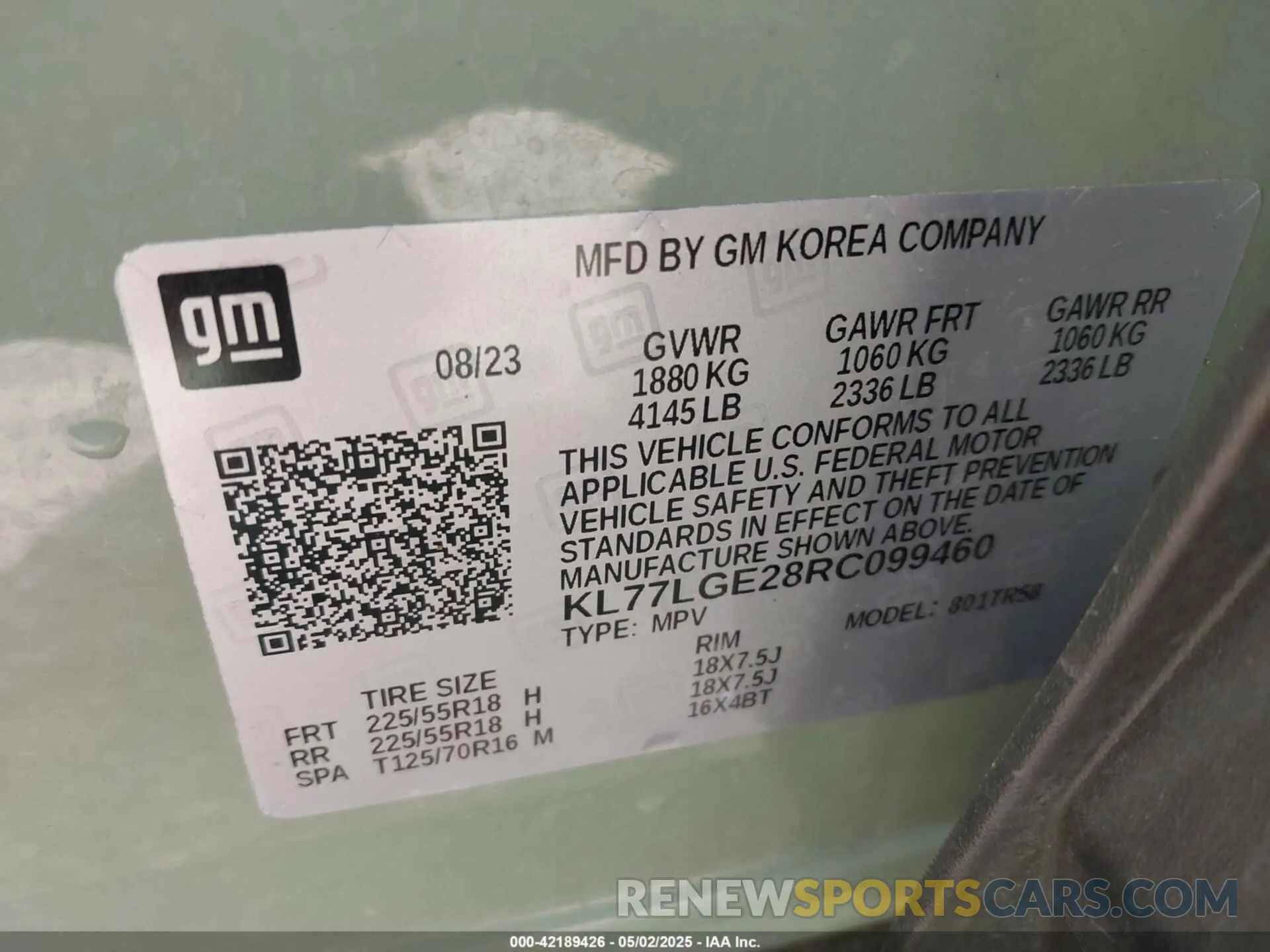 9 fotografías del automóvil dañado KL77LGE28RC099460 CHEVROLET TRAX 2024