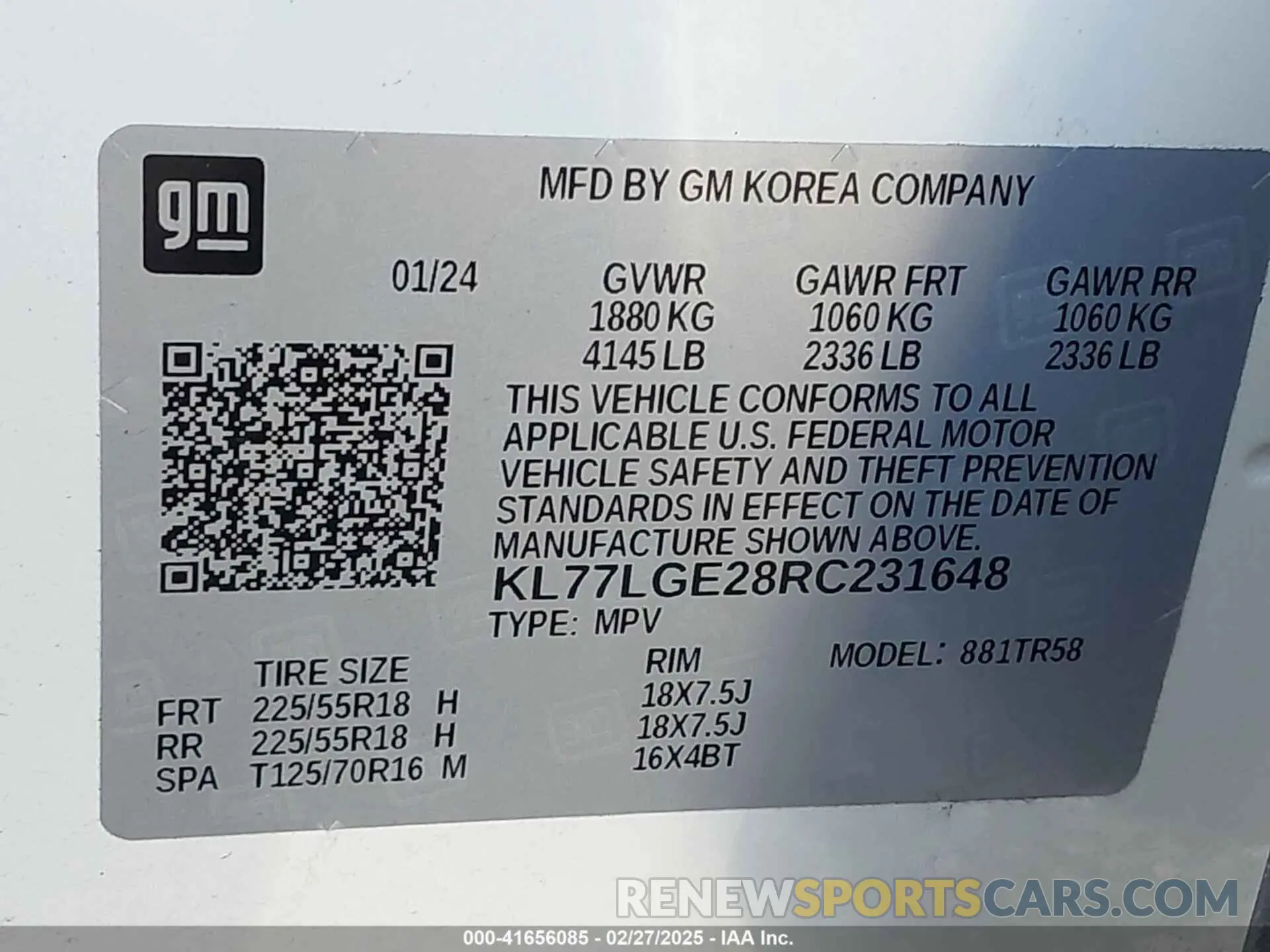 9 fotografías del automóvil dañado KL77LGE28RC231648 CHEVROLET TRAX 2024
