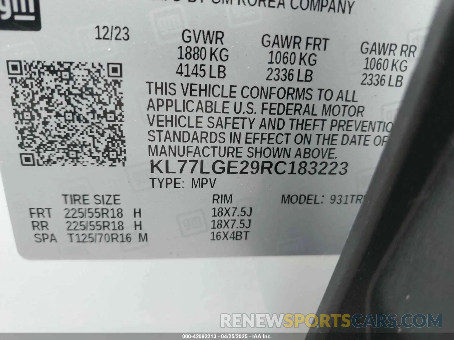 9 fotografías del automóvil dañado KL77LGE29RC183223 CHEVROLET TRAX 2024
