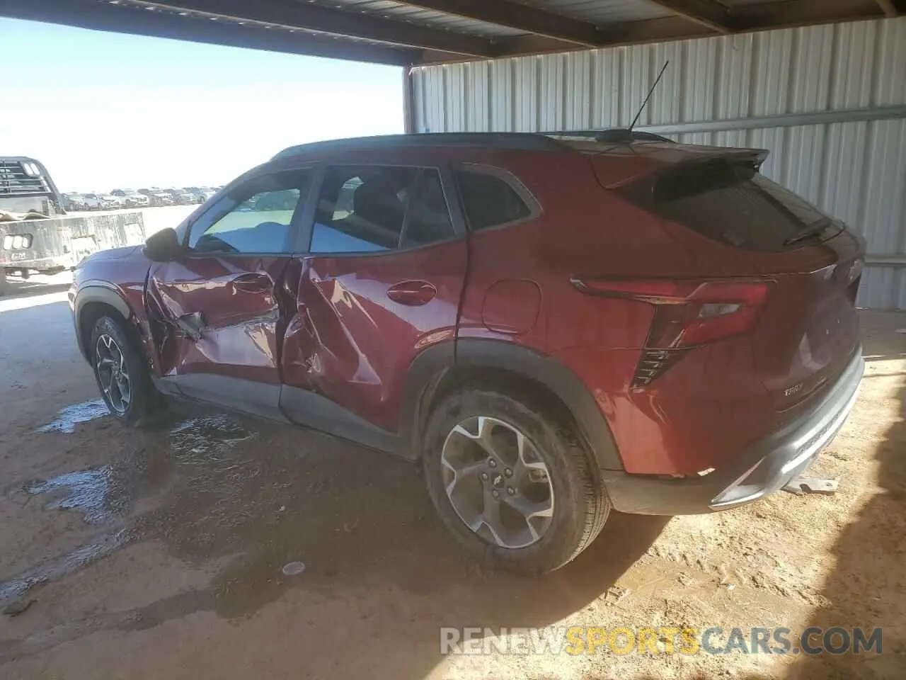 2 fotografías del automóvil dañado KL77LHE21RC014223 CHEVROLET TRAX 2024