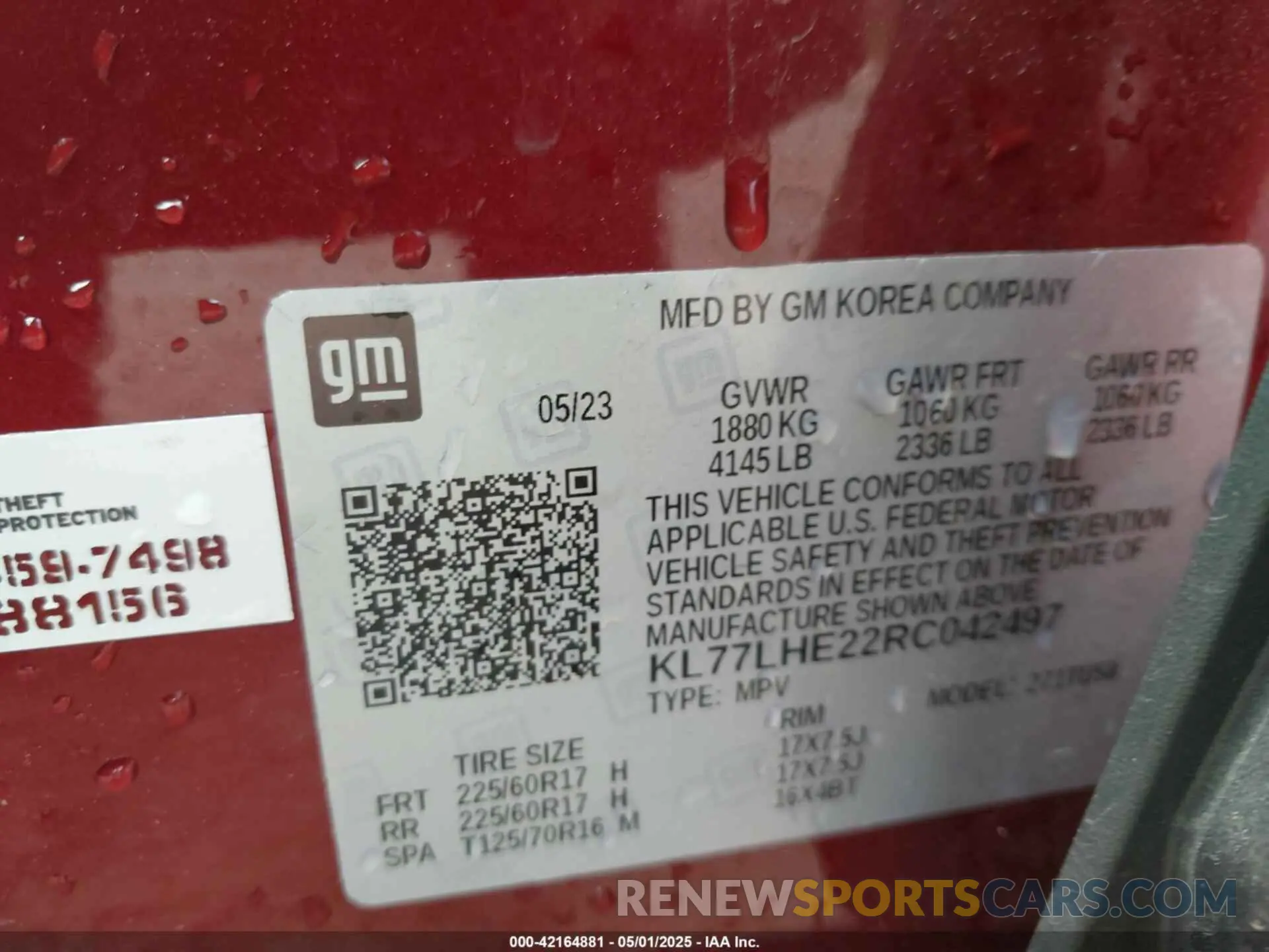 9 fotografías del automóvil dañado KL77LHE22RC042497 CHEVROLET TRAX 2024