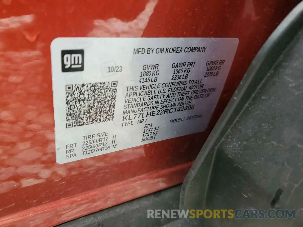 13 fotografías del automóvil dañado KL77LHE22RC142406 CHEVROLET TRAX 2024