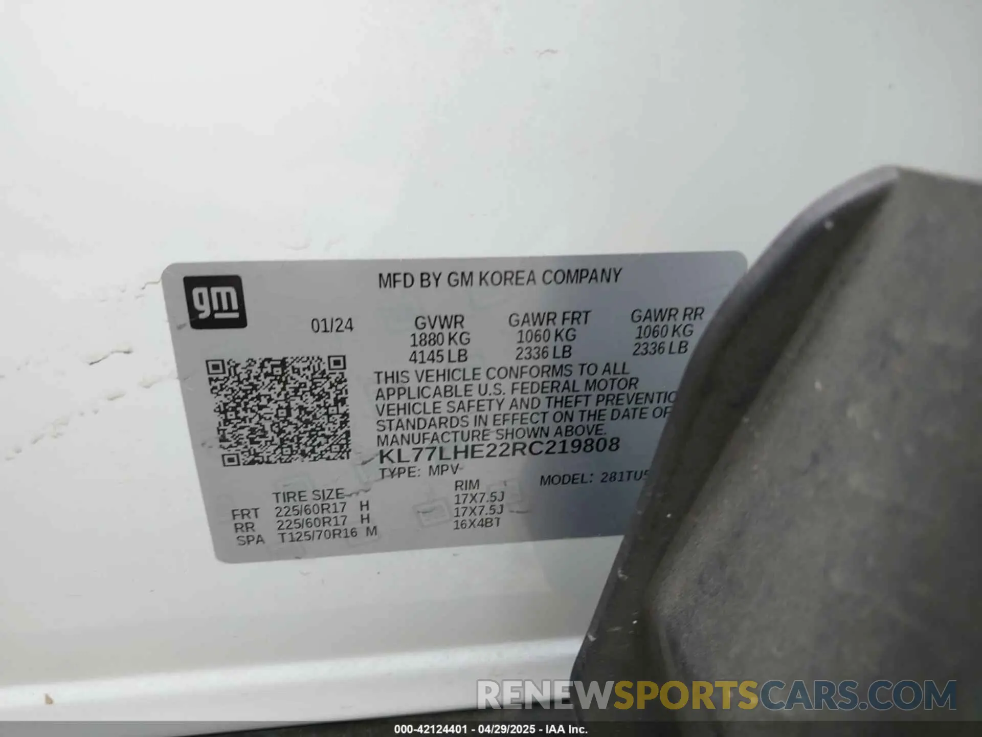 9 fotografías del automóvil dañado KL77LHE22RC219808 CHEVROLET TRAX 2024