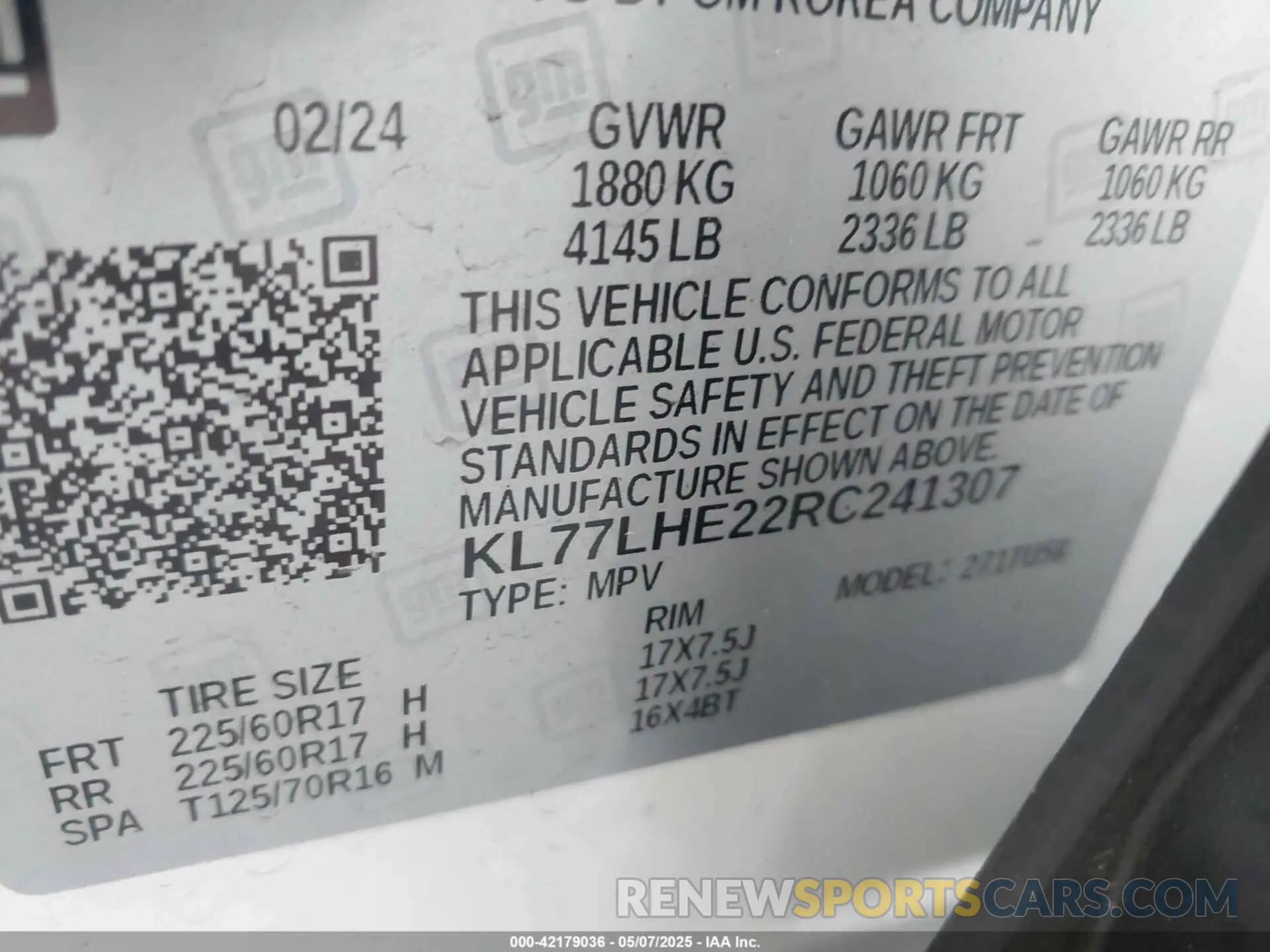 9 fotografías del automóvil dañado KL77LHE22RC241307 CHEVROLET TRAX 2024