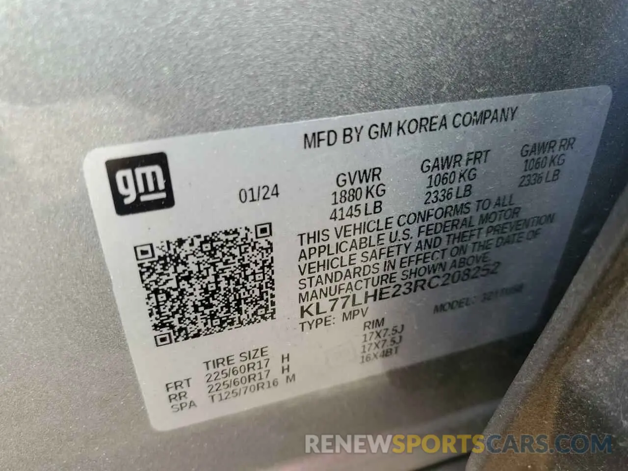 13 fotografías del automóvil dañado KL77LHE23RC208252 CHEVROLET TRAX 2024