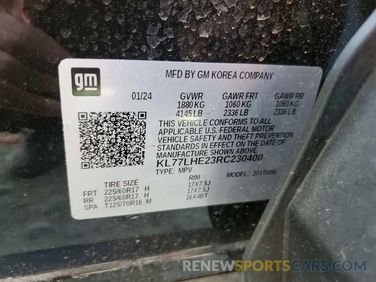 13 fotografías del automóvil dañado KL77LHE23RC230400 CHEVROLET TRAX 2024