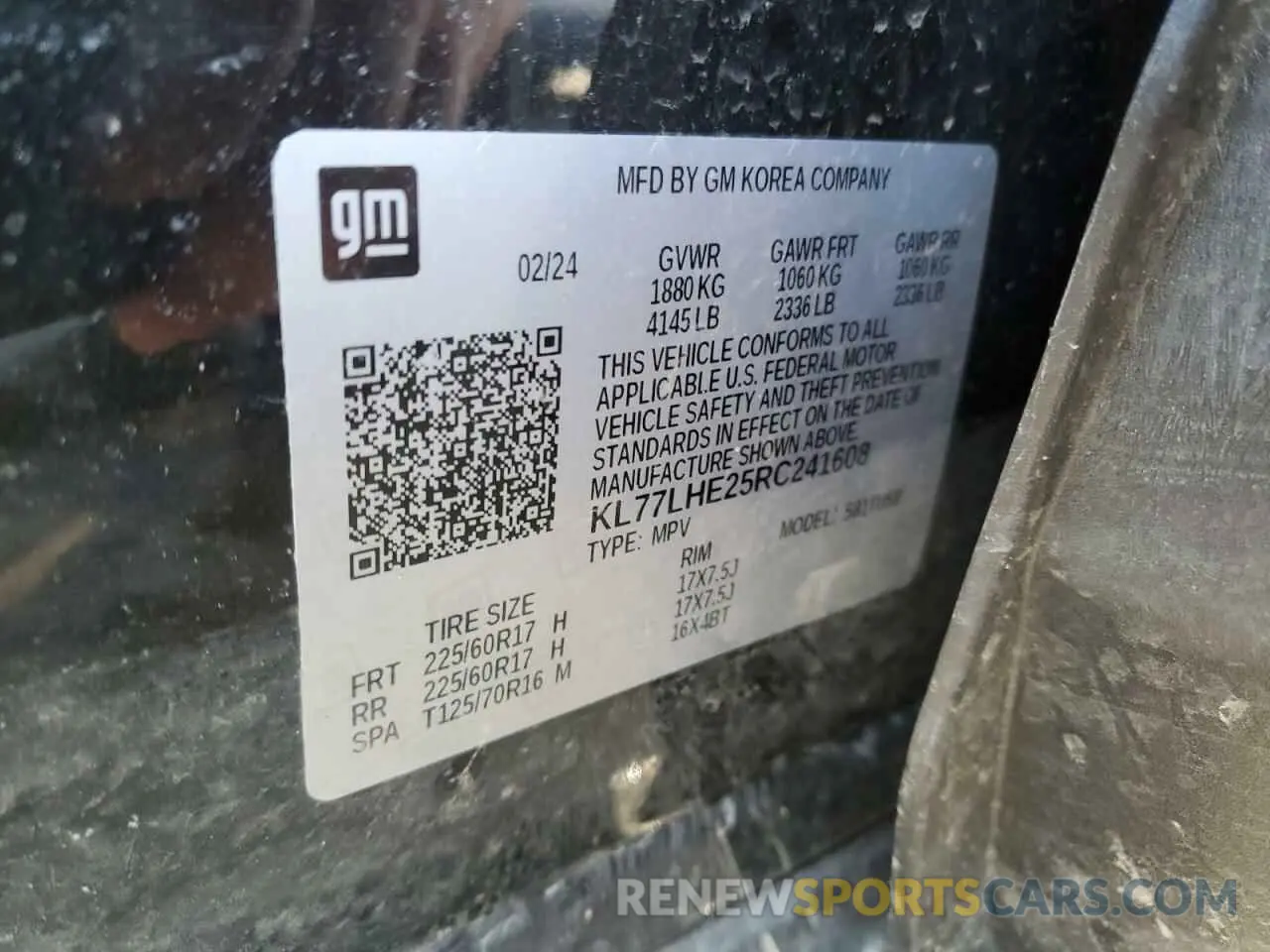 13 fotografías del automóvil dañado KL77LHE25RC241608 CHEVROLET TRAX 2024