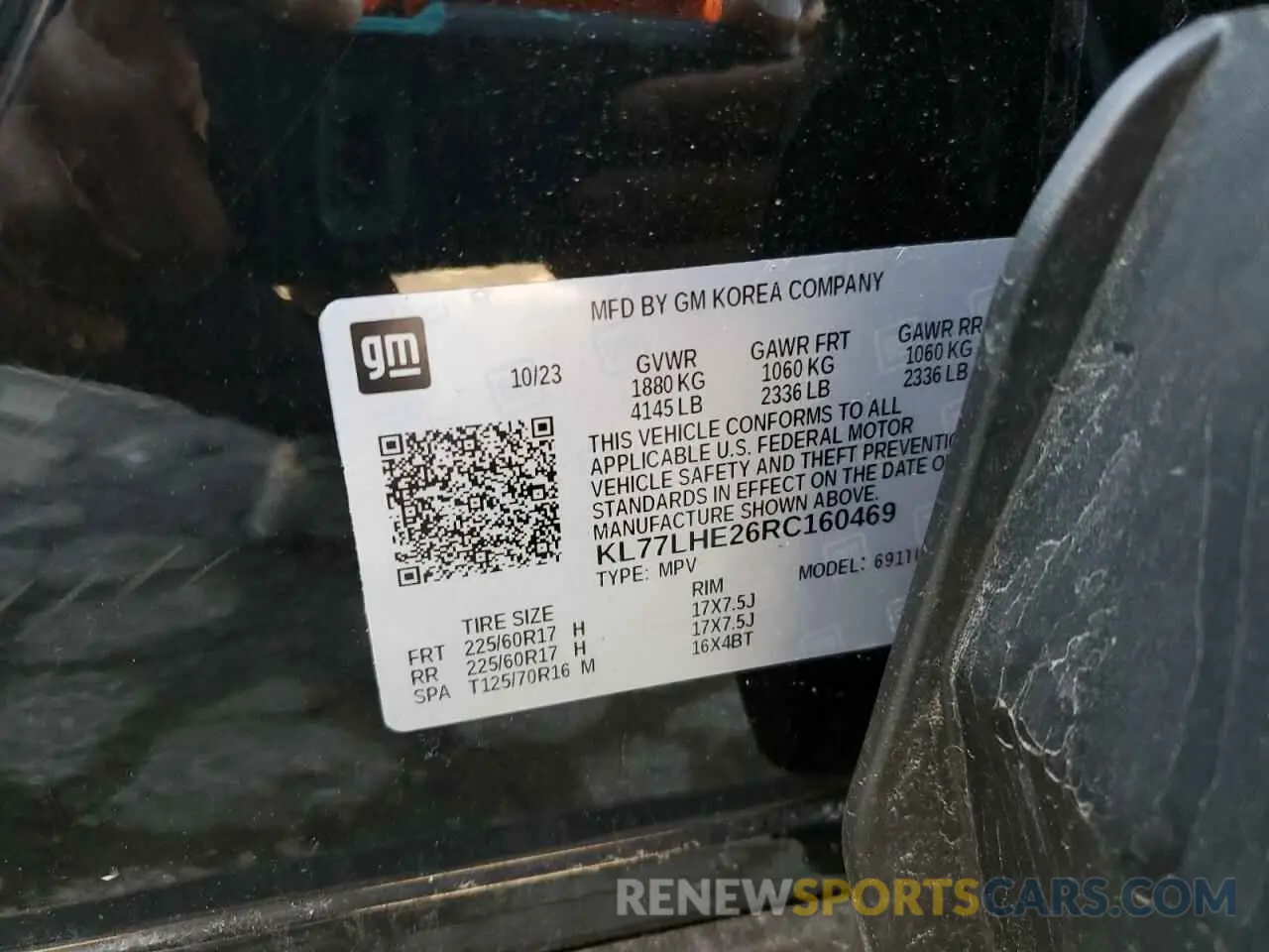 14 fotografías del automóvil dañado KL77LHE26RC160469 CHEVROLET TRAX 2024