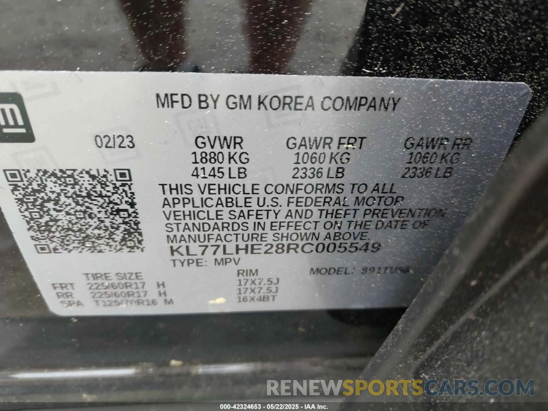 9 fotografías del automóvil dañado KL77LHE28RC005549 CHEVROLET TRAX 2024
