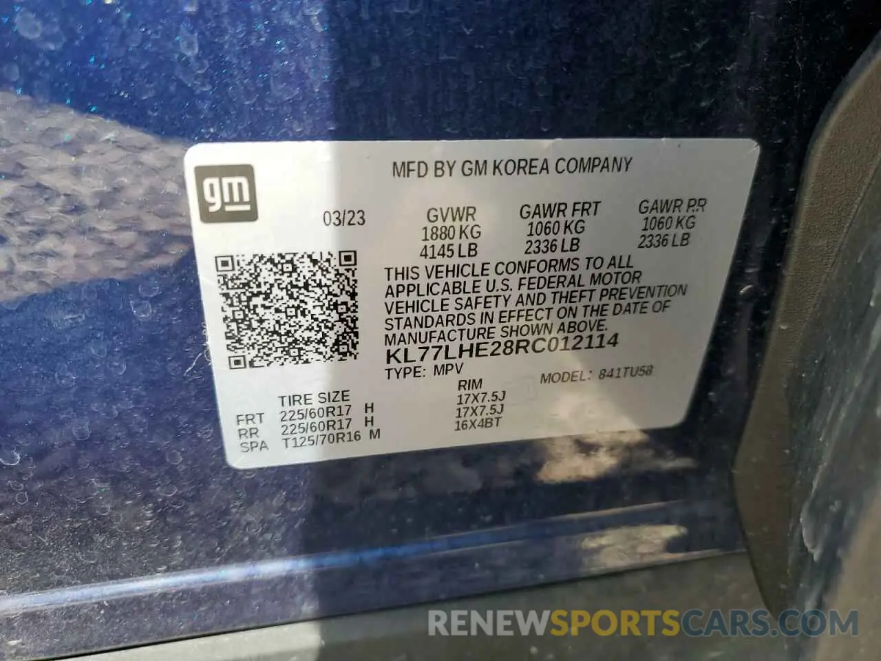13 fotografías del automóvil dañado KL77LHE28RC012114 CHEVROLET TRAX 2024