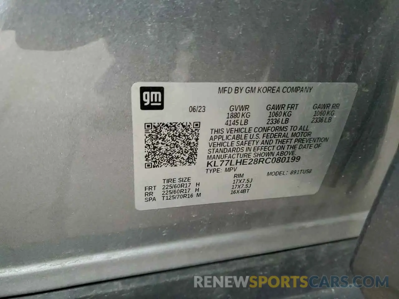 15 fotografías del automóvil dañado KL77LHE28RC080199 CHEVROLET TRAX 2024