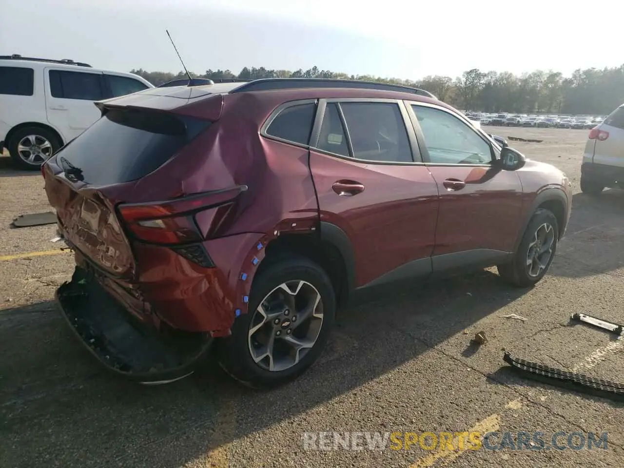 3 fotografías del automóvil dañado KL77LHE28RC217495 CHEVROLET TRAX 2024