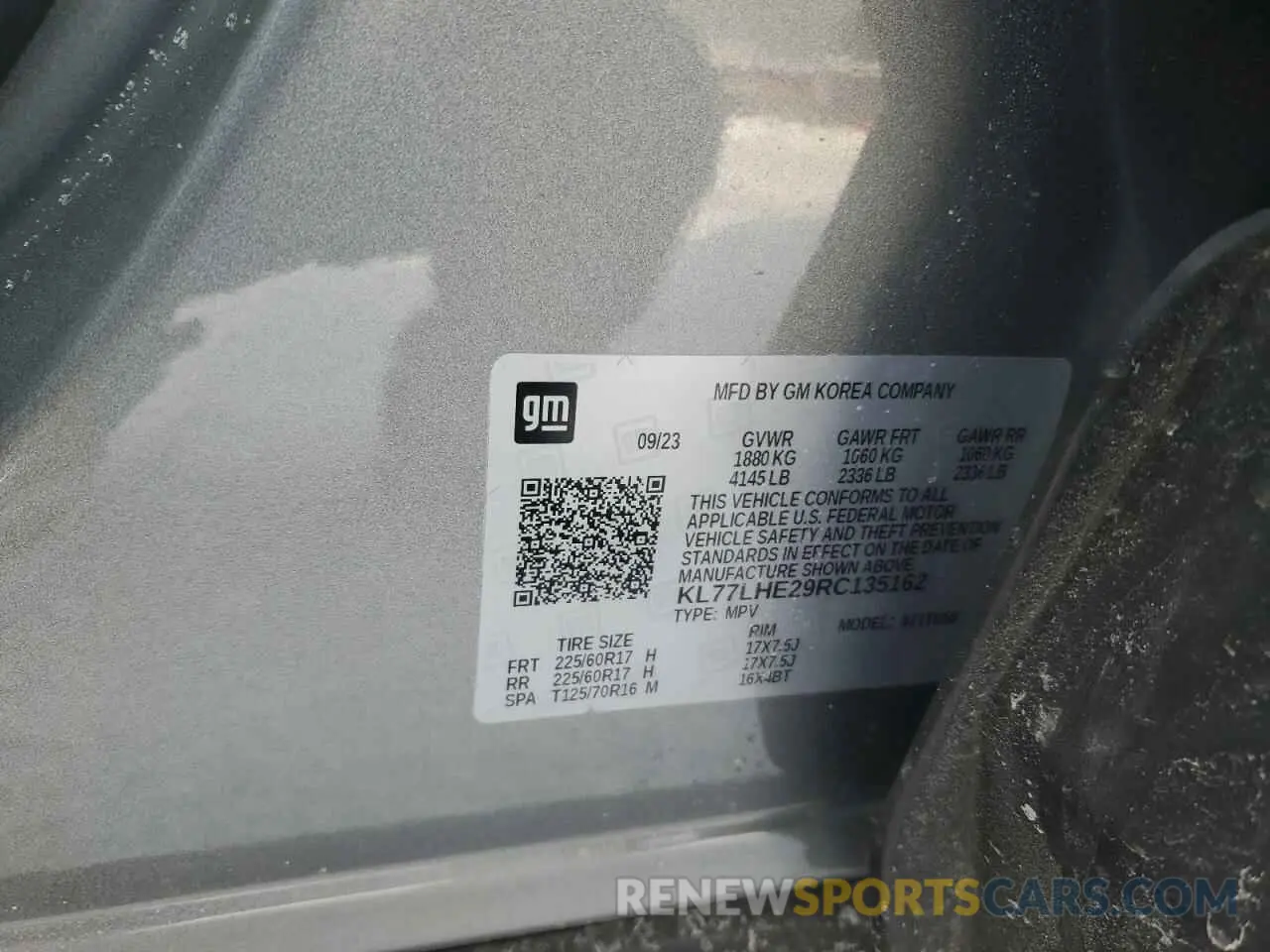 13 fotografías del automóvil dañado KL77LHE29RC135162 CHEVROLET TRAX 2024