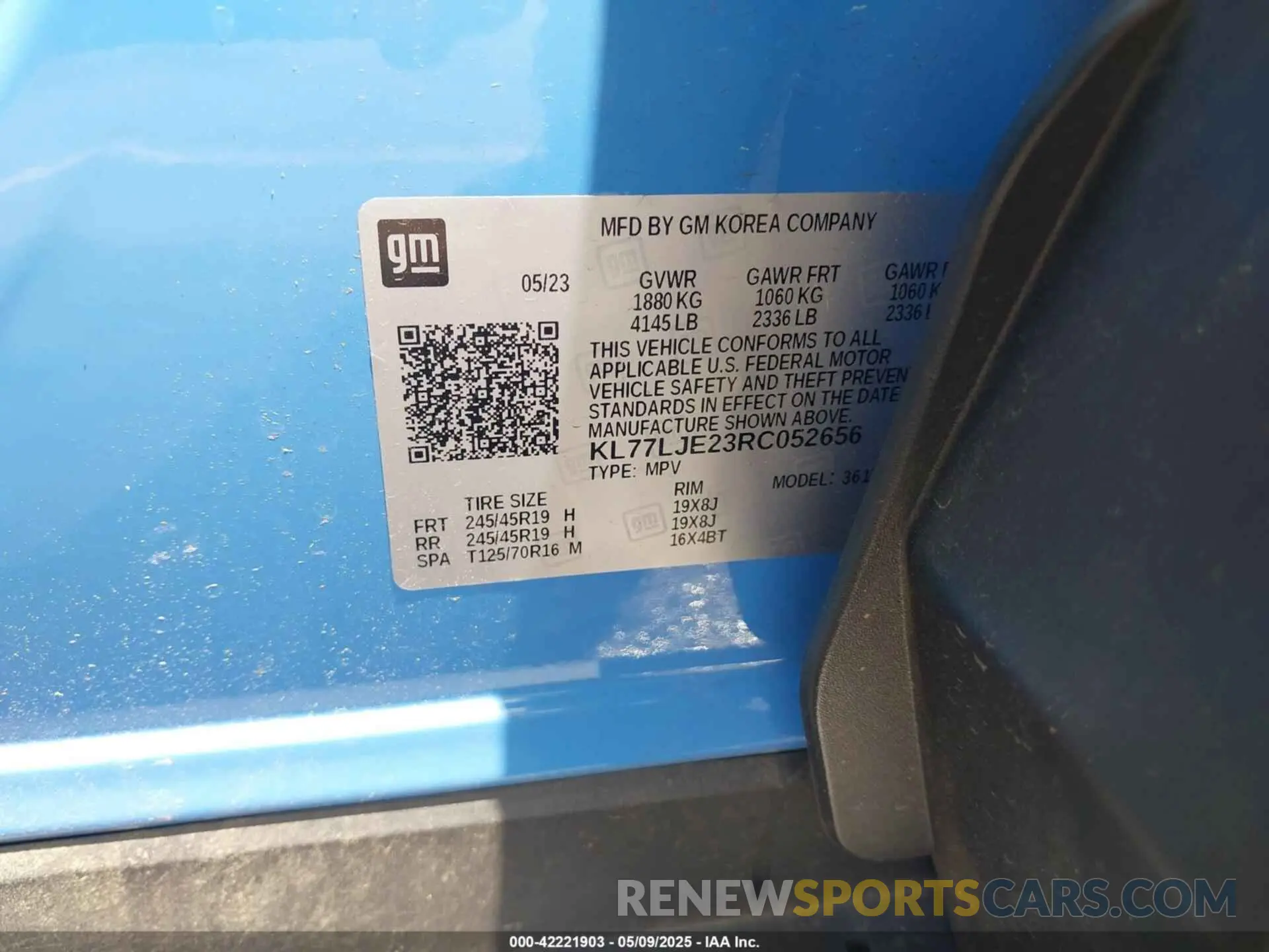 9 fotografías del automóvil dañado KL77LJE23RC052656 CHEVROLET TRAX 2024