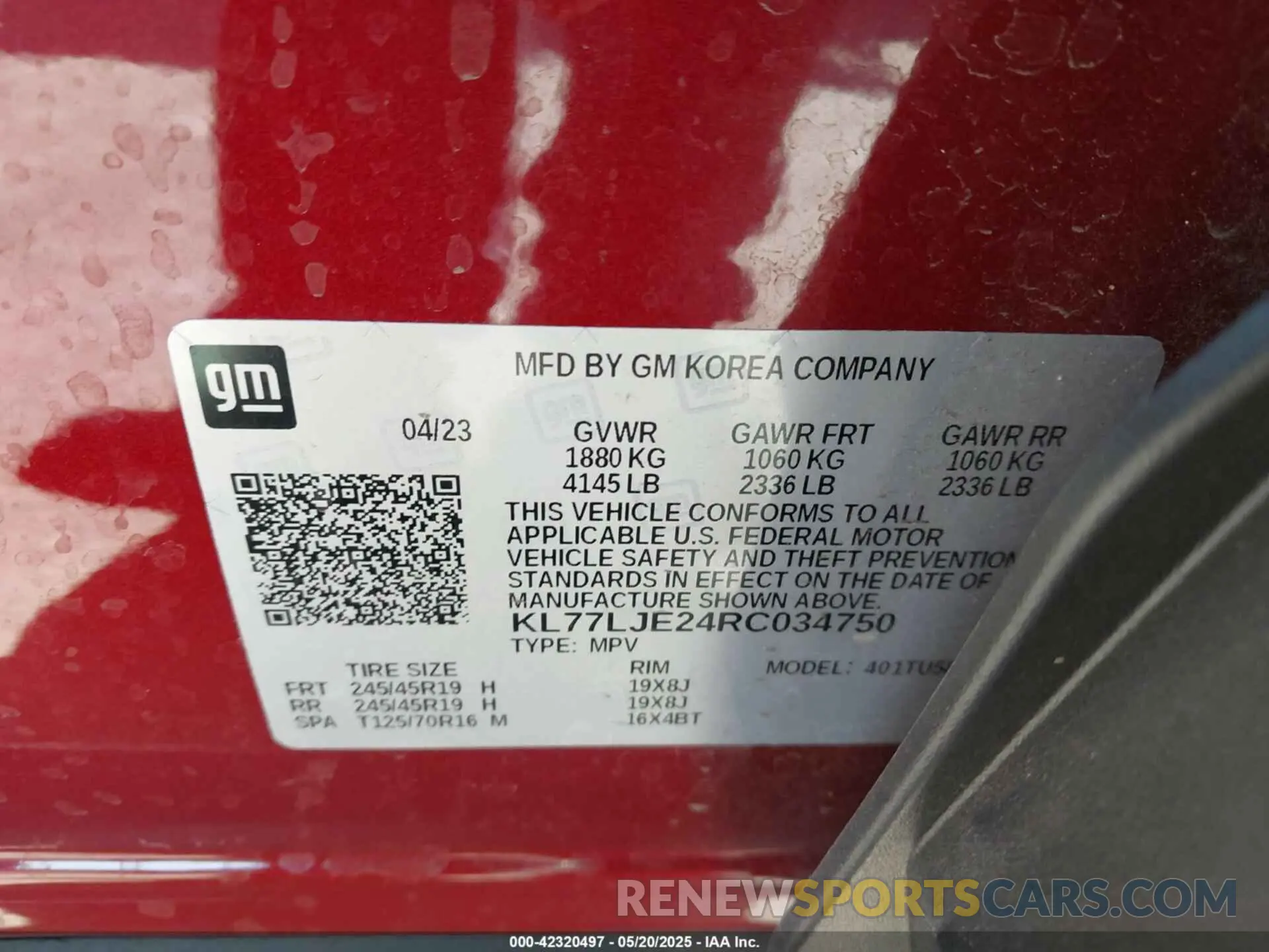 9 fotografías del automóvil dañado KL77LJE24RC034750 CHEVROLET TRAX 2024