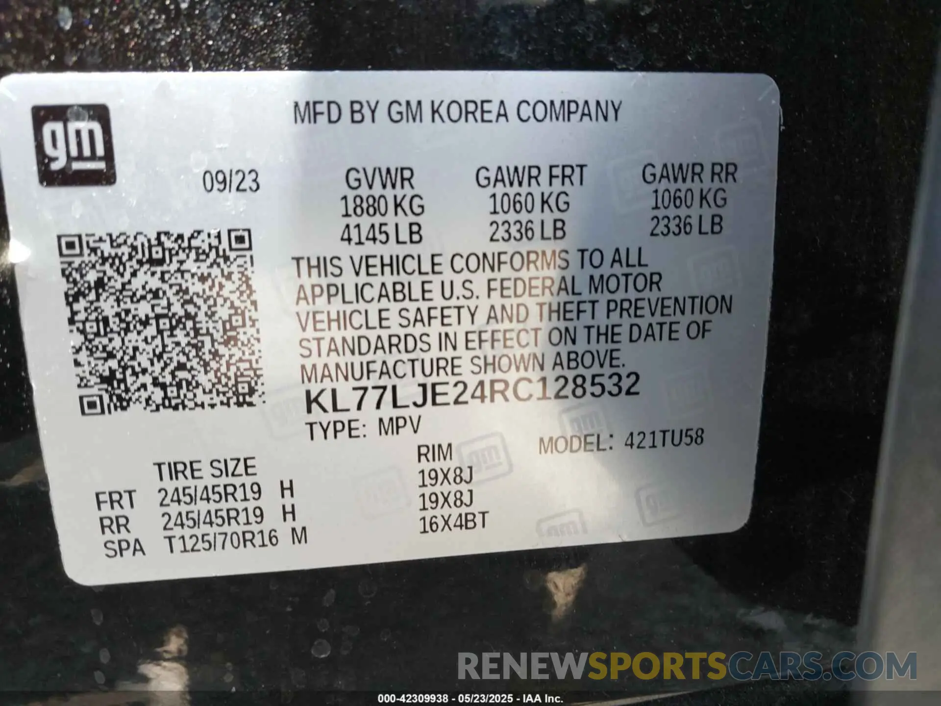 9 fotografías del automóvil dañado KL77LJE24RC128532 CHEVROLET TRAX 2024