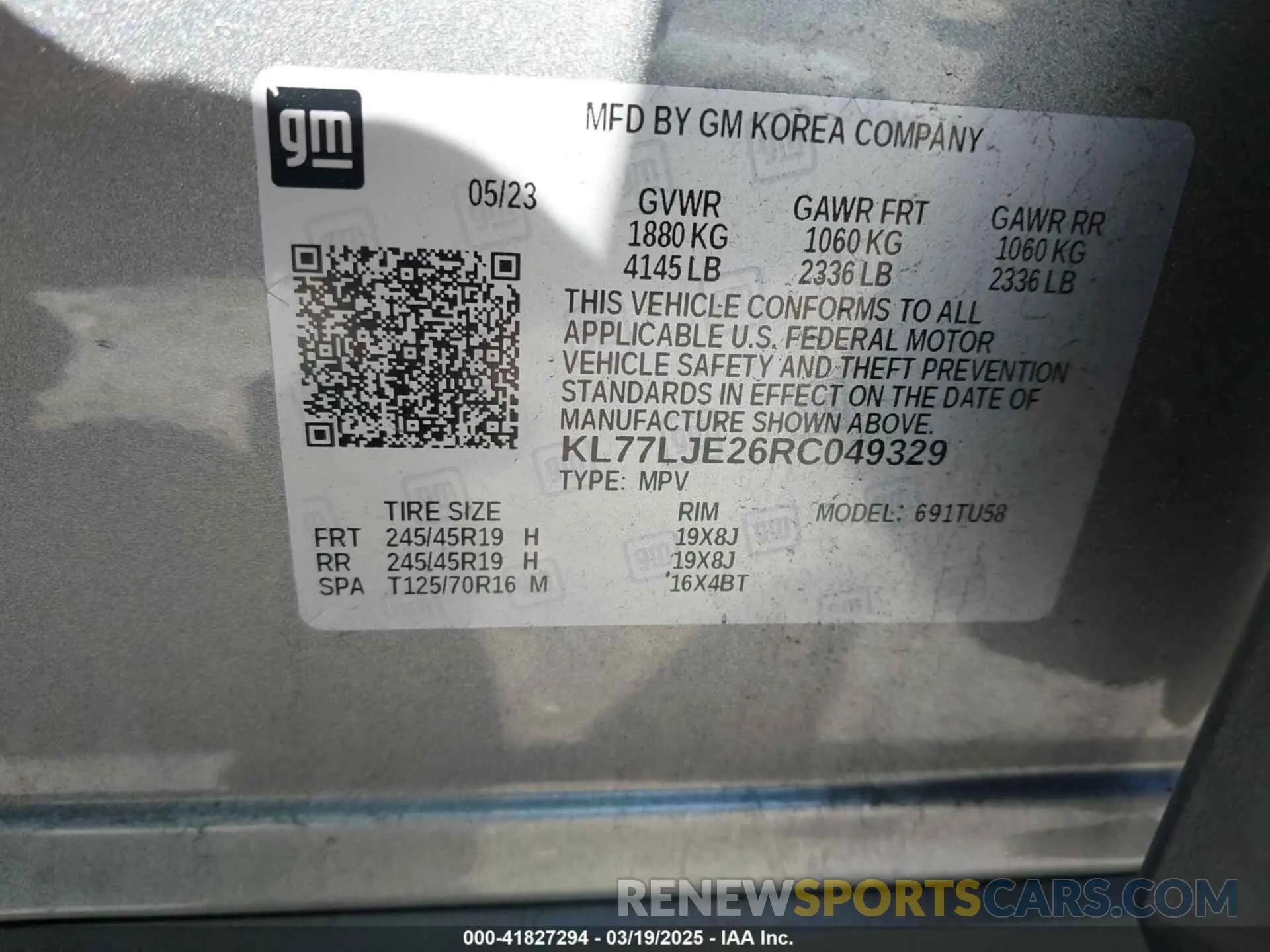 9 fotografías del automóvil dañado KL77LJE26RC049329 CHEVROLET TRAX 2024