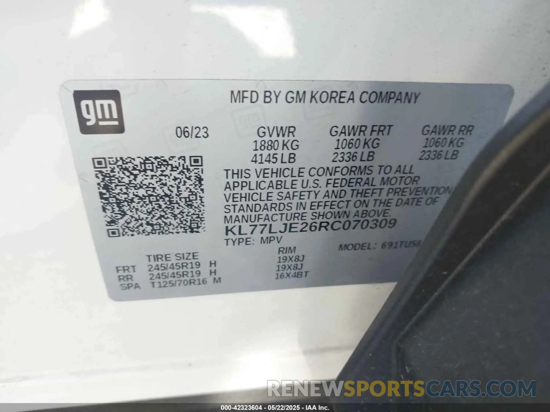 9 fotografías del automóvil dañado KL77LJE26RC070309 CHEVROLET TRAX 2024