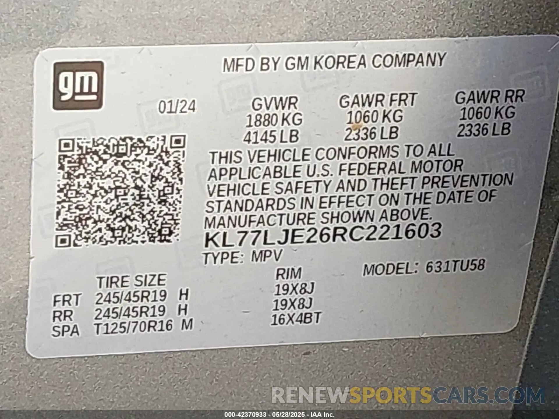 9 fotografías del automóvil dañado KL77LJE26RC221603 CHEVROLET TRAX 2024