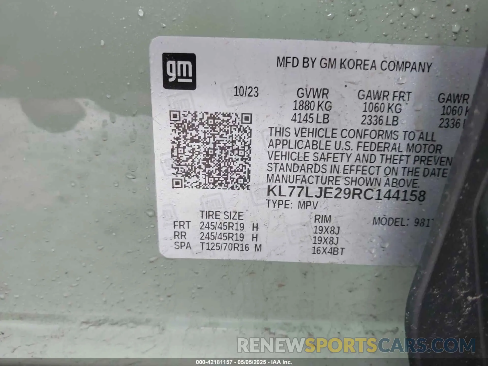 9 fotografías del automóvil dañado KL77LJE29RC144158 CHEVROLET TRAX 2024