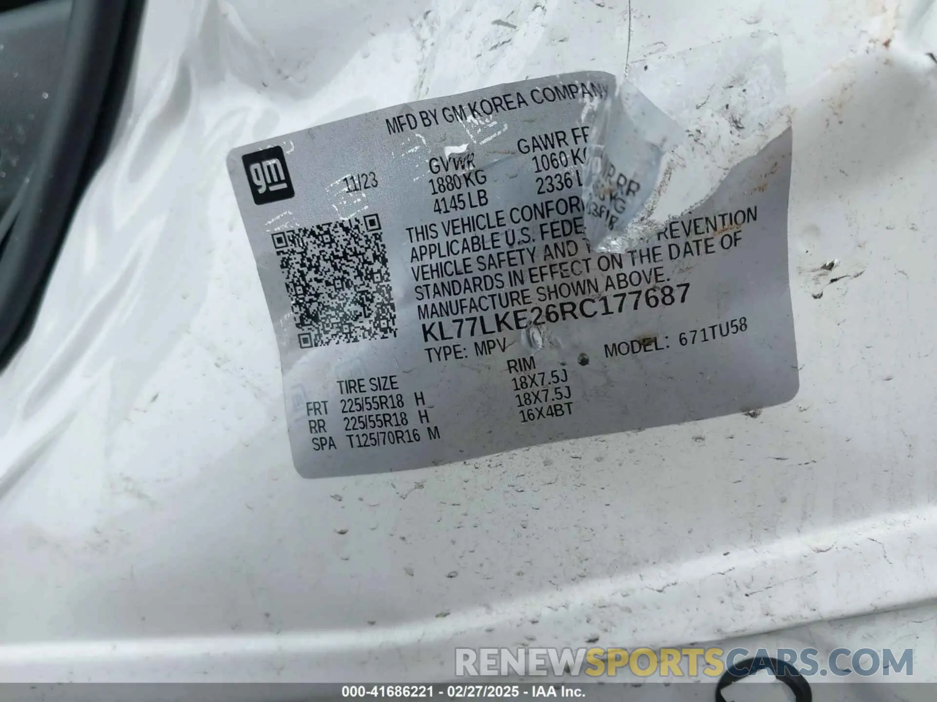 9 fotografías del automóvil dañado KL77LKE26RC177687 CHEVROLET TRAX 2024
