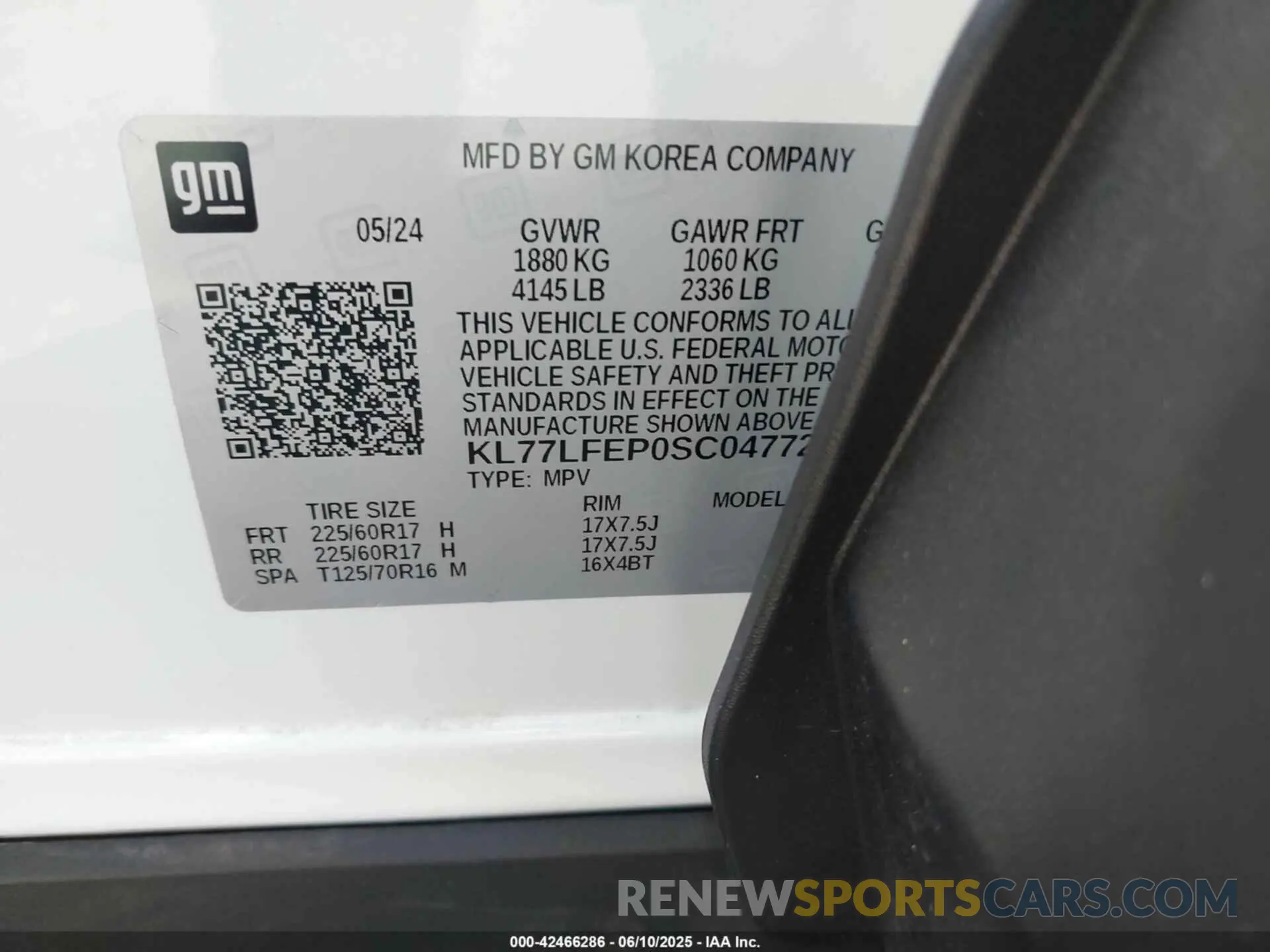 9 fotografías del automóvil dañado KL77LFEP0SC047722 CHEVROLET TRAX 2025