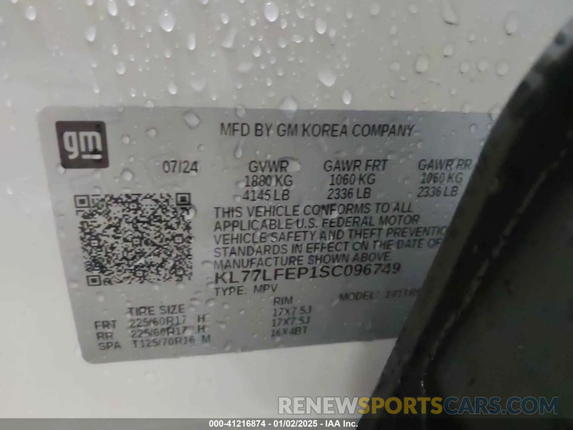 9 fotografías del automóvil dañado KL77LFEP1SC096749 CHEVROLET TRAX 2025