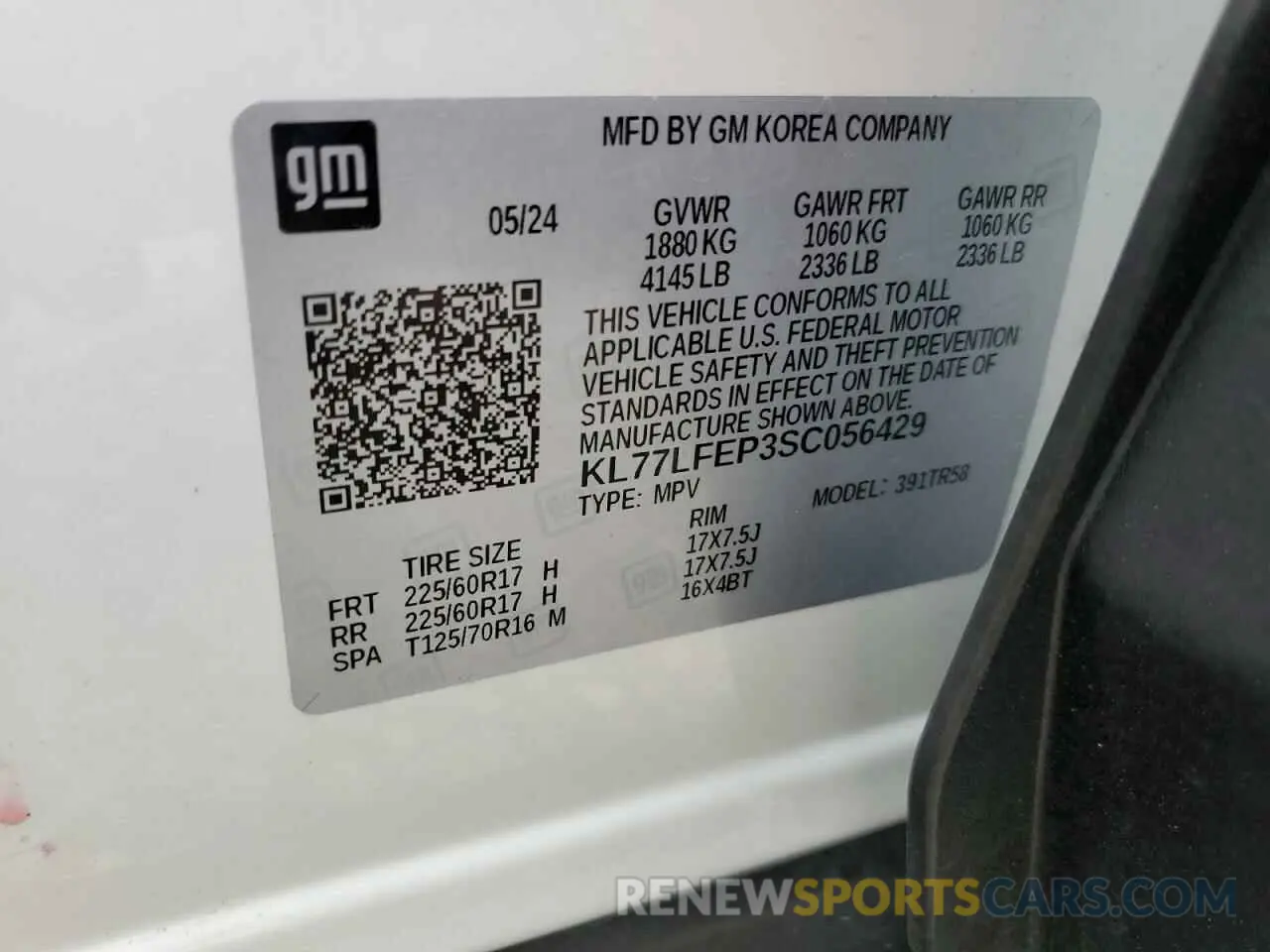 13 fotografías del automóvil dañado KL77LFEP3SC056429 CHEVROLET TRAX 2025