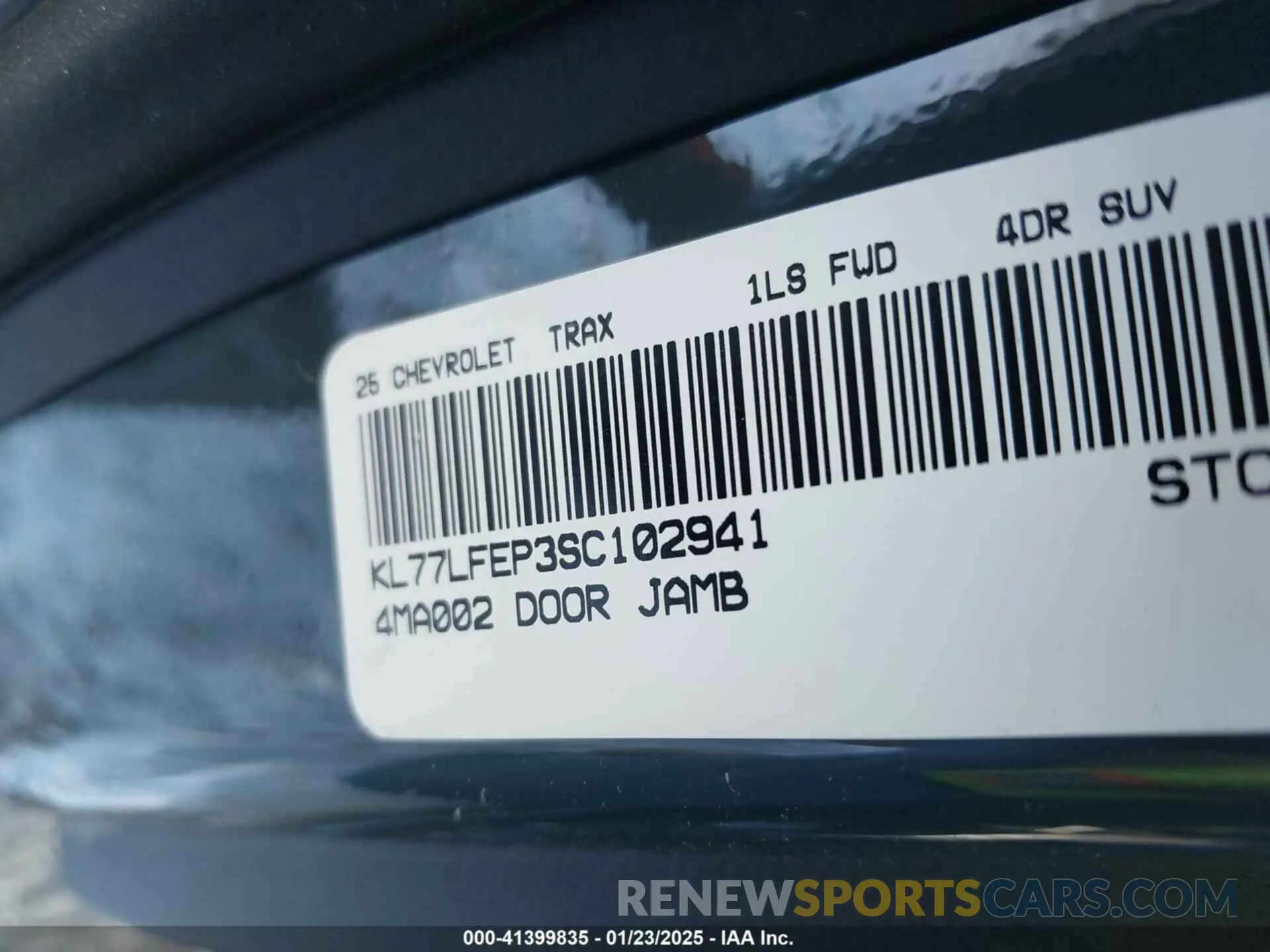 9 fotografías del automóvil dañado KL77LFEP3SC102941 CHEVROLET TRAX 2025