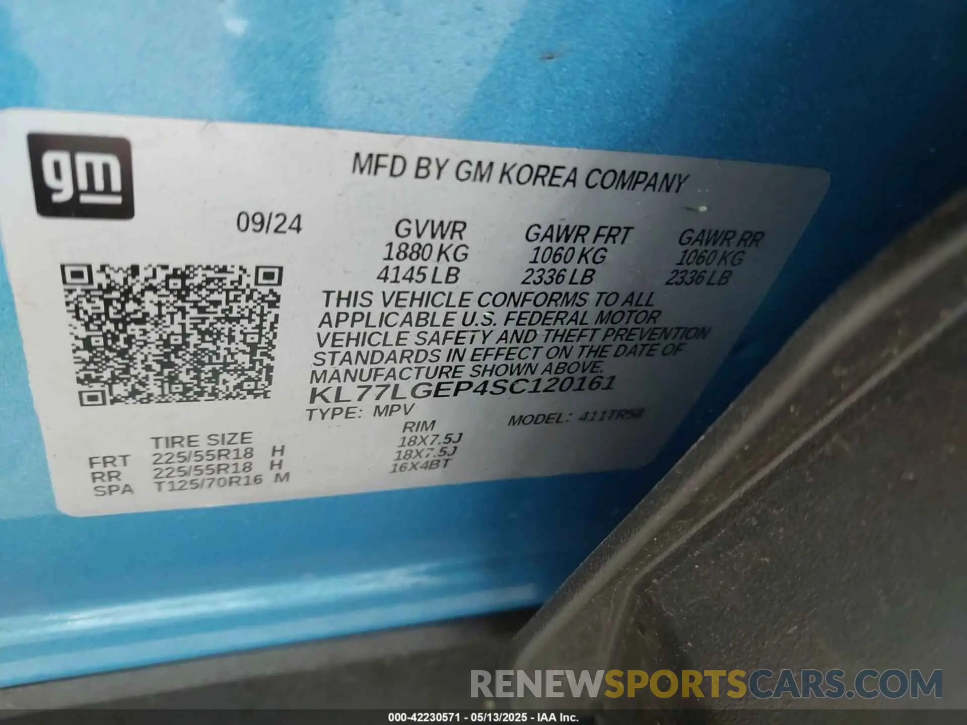 9 fotografías del automóvil dañado KL77LGEP4SC120161 CHEVROLET TRAX 2025