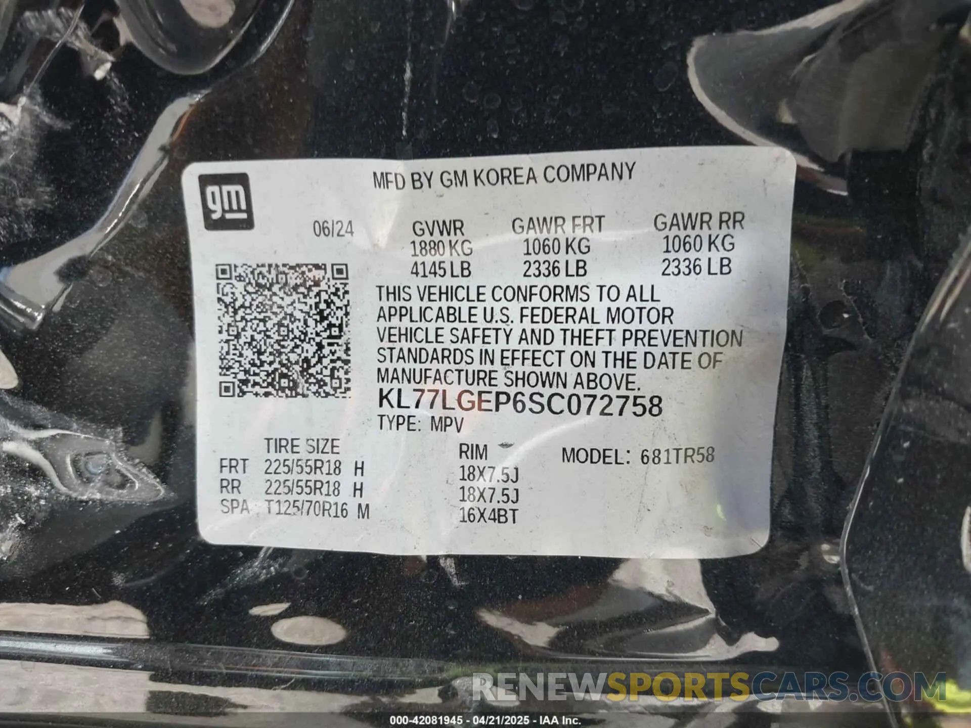 9 fotografías del automóvil dañado KL77LGEP6SC072758 CHEVROLET TRAX 2025