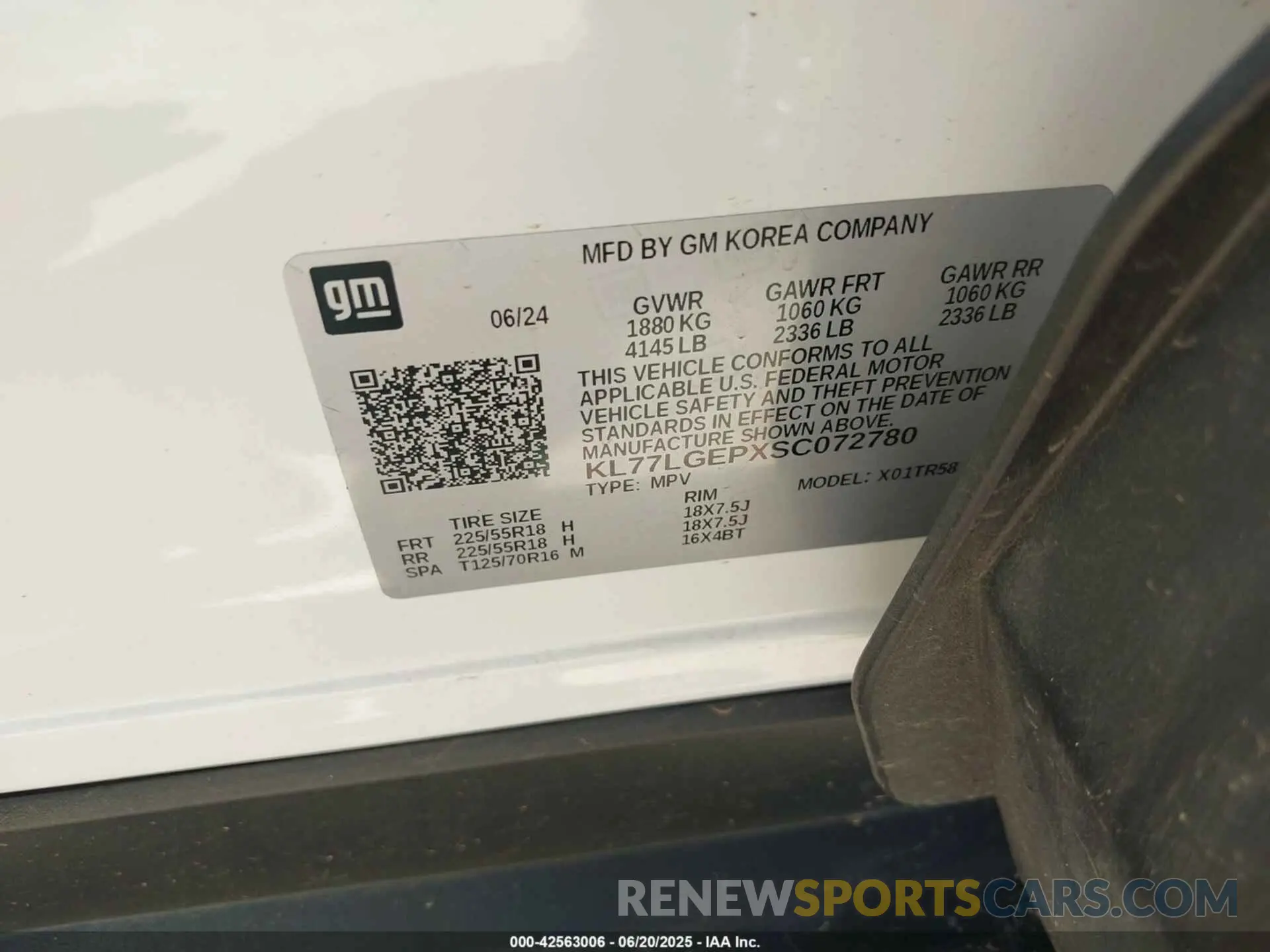 9 fotografías del automóvil dañado KL77LGEPXSC072780 CHEVROLET TRAX 2025
