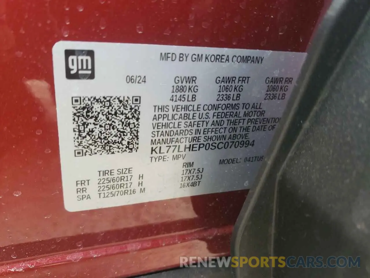 13 fotografías del automóvil dañado KL77LHEP0SC070994 CHEVROLET TRAX 2025