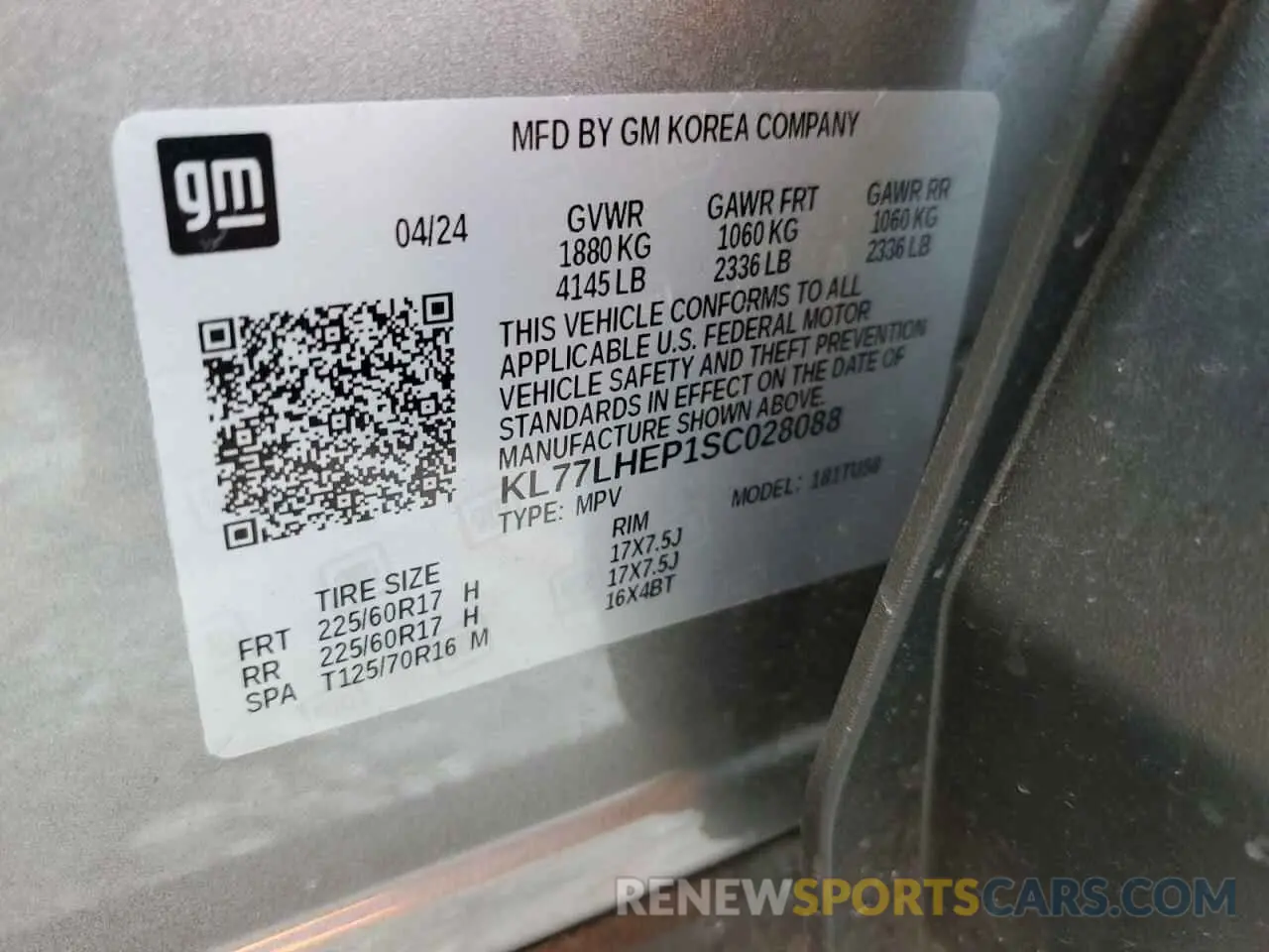 13 fotografías del automóvil dañado KL77LHEP1SC028088 CHEVROLET TRAX 2025