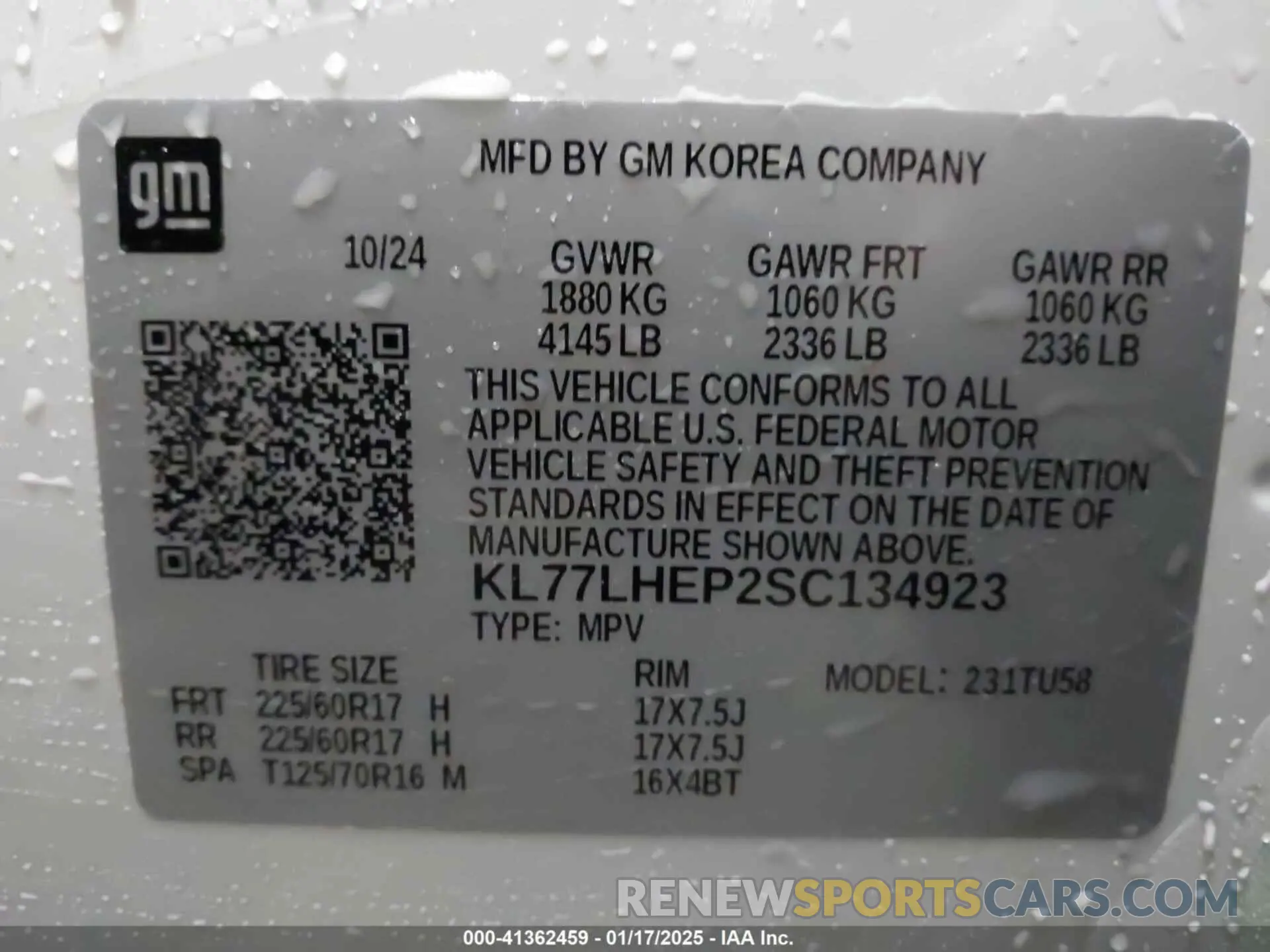 9 fotografías del automóvil dañado KL77LHEP2SC134923 CHEVROLET TRAX 2025