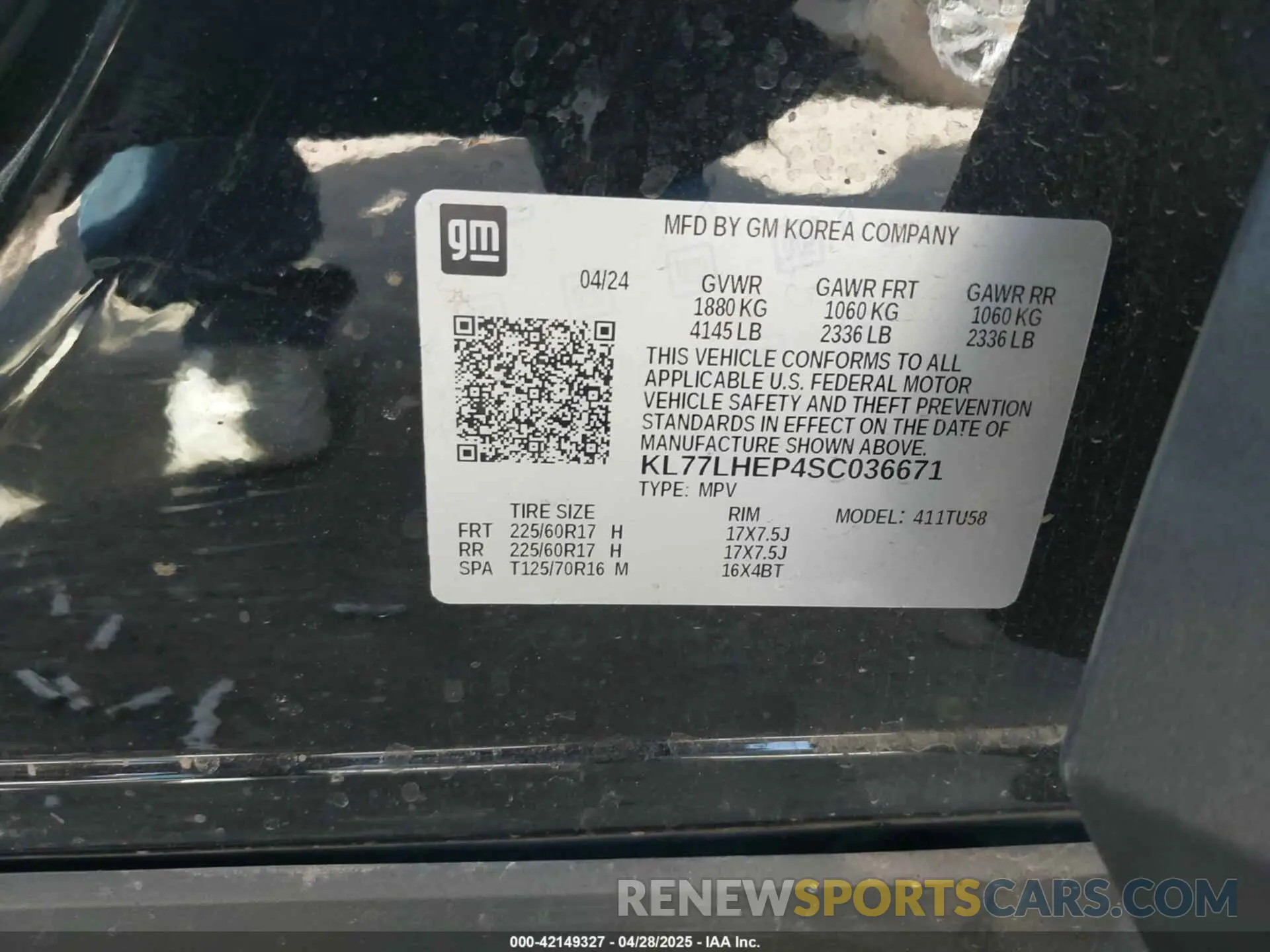 9 fotografías del automóvil dañado KL77LHEP4SC036671 CHEVROLET TRAX 2025