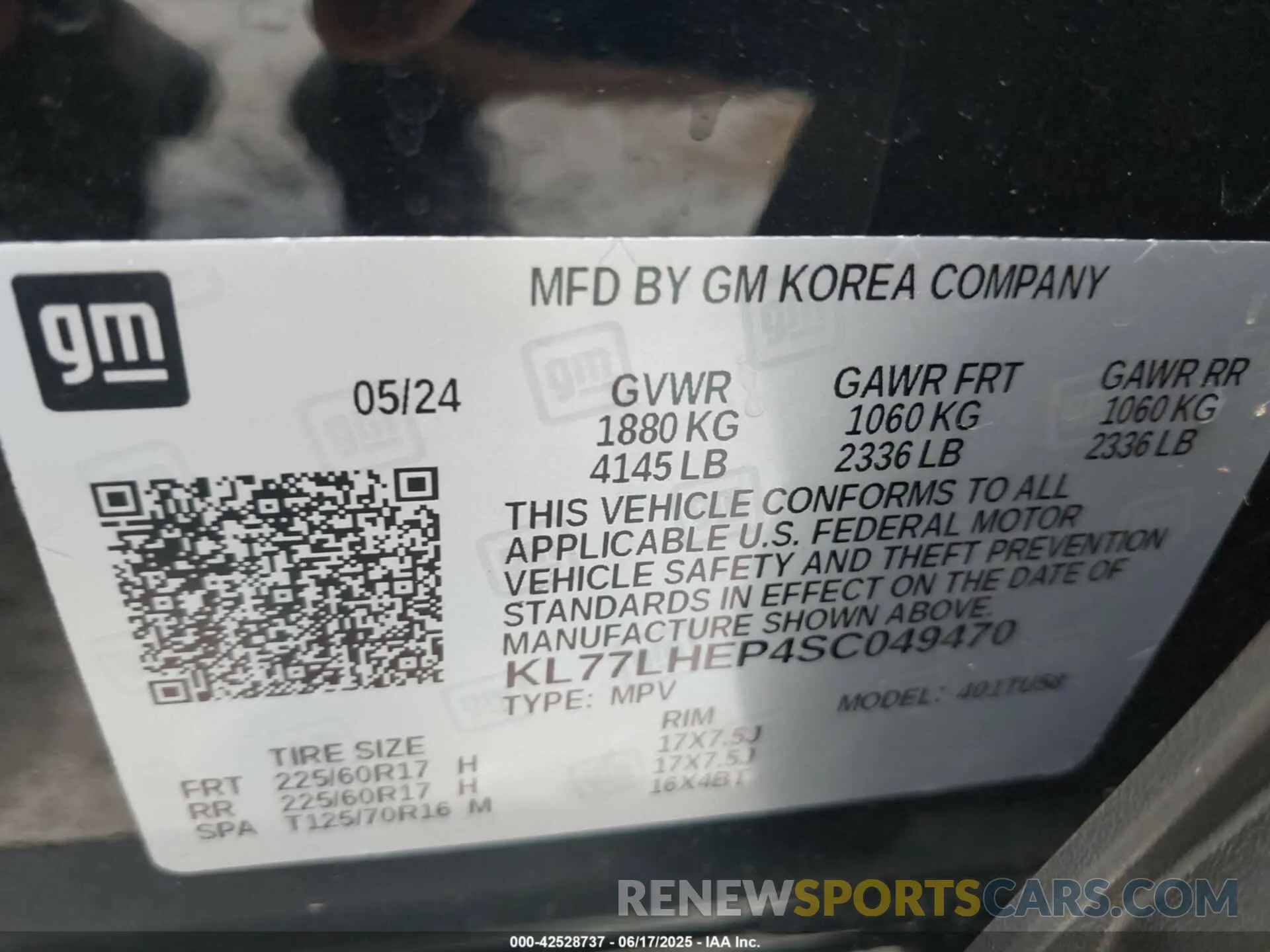 9 fotografías del automóvil dañado KL77LHEP4SC049470 CHEVROLET TRAX 2025