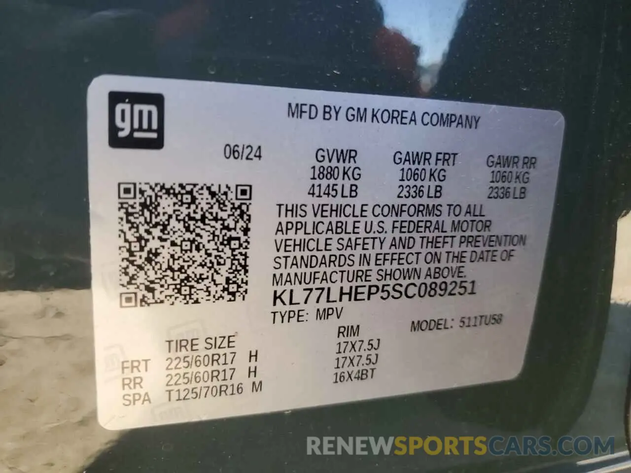 14 fotografías del automóvil dañado KL77LHEP5SC089251 CHEVROLET TRAX 2025