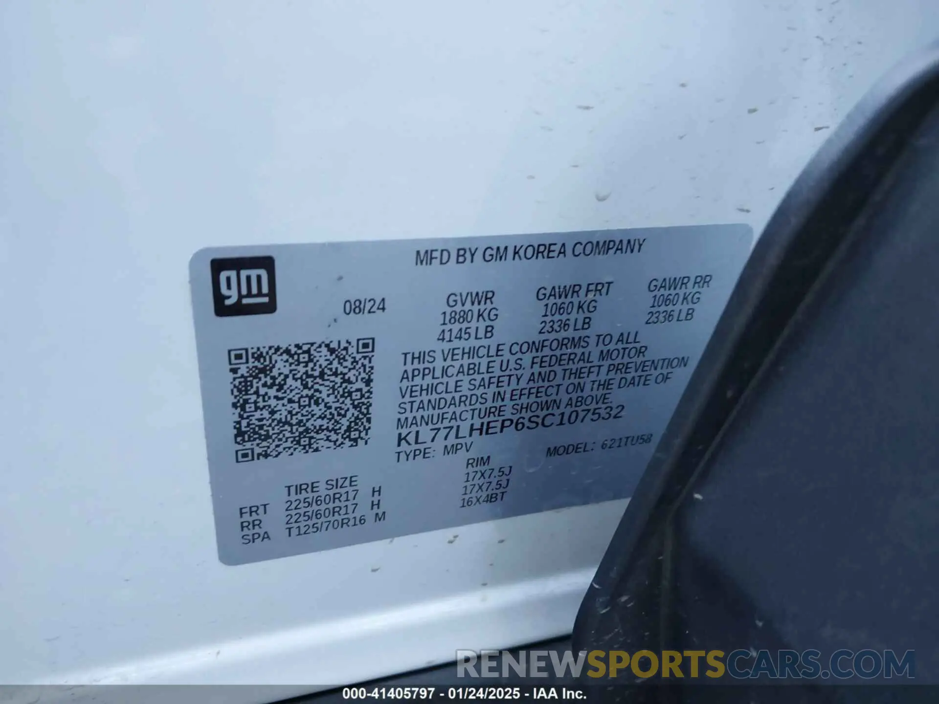 9 fotografías del automóvil dañado KL77LHEP6SC107532 CHEVROLET TRAX 2025