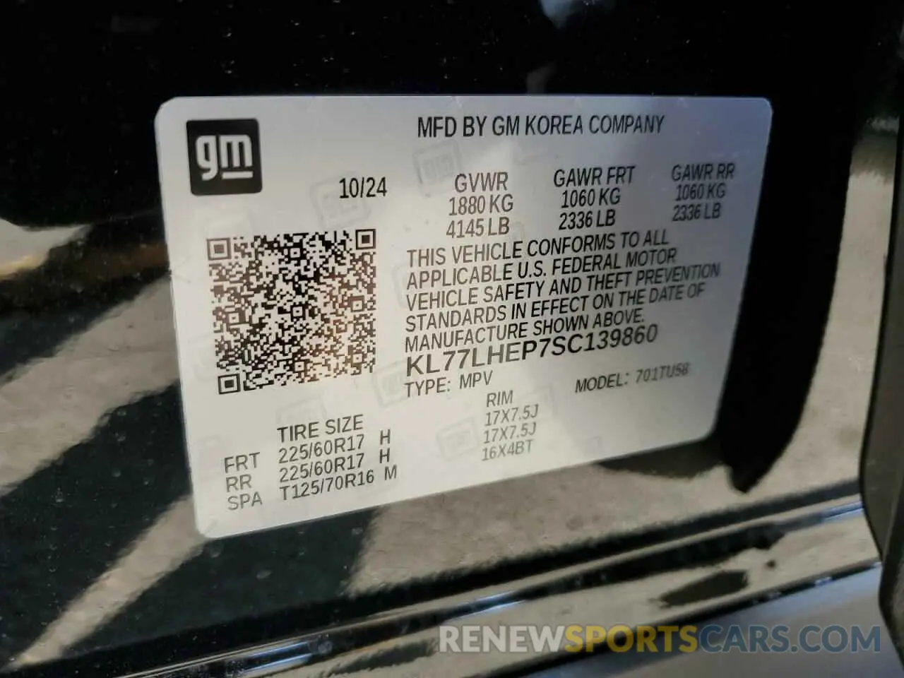 13 fotografías del automóvil dañado KL77LHEP7SC139860 CHEVROLET TRAX 2025