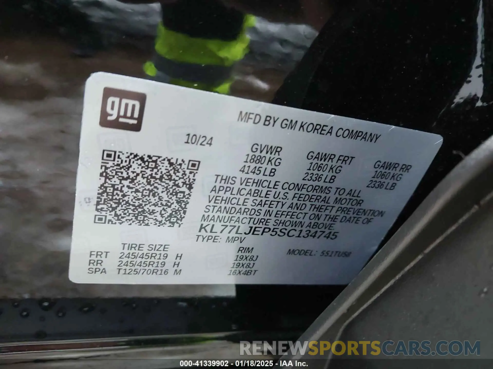 9 fotografías del automóvil dañado KL77LJEP5SC134745 CHEVROLET TRAX 2025