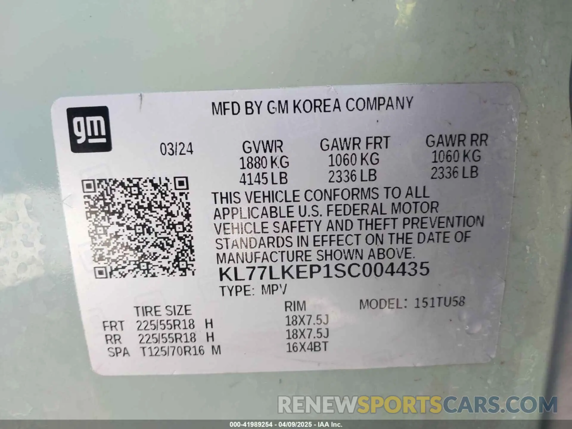 9 fotografías del automóvil dañado KL77LKEP1SC004435 CHEVROLET TRAX 2025