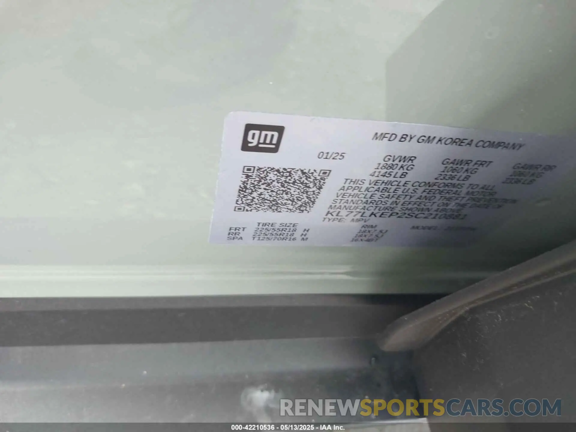 9 fotografías del automóvil dañado KL77LKEP2SC210881 CHEVROLET TRAX 2025
