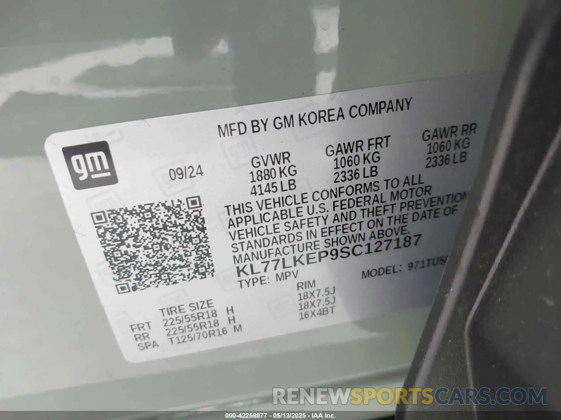 9 fotografías del automóvil dañado KL77LKEP9SC127187 CHEVROLET TRAX 2025