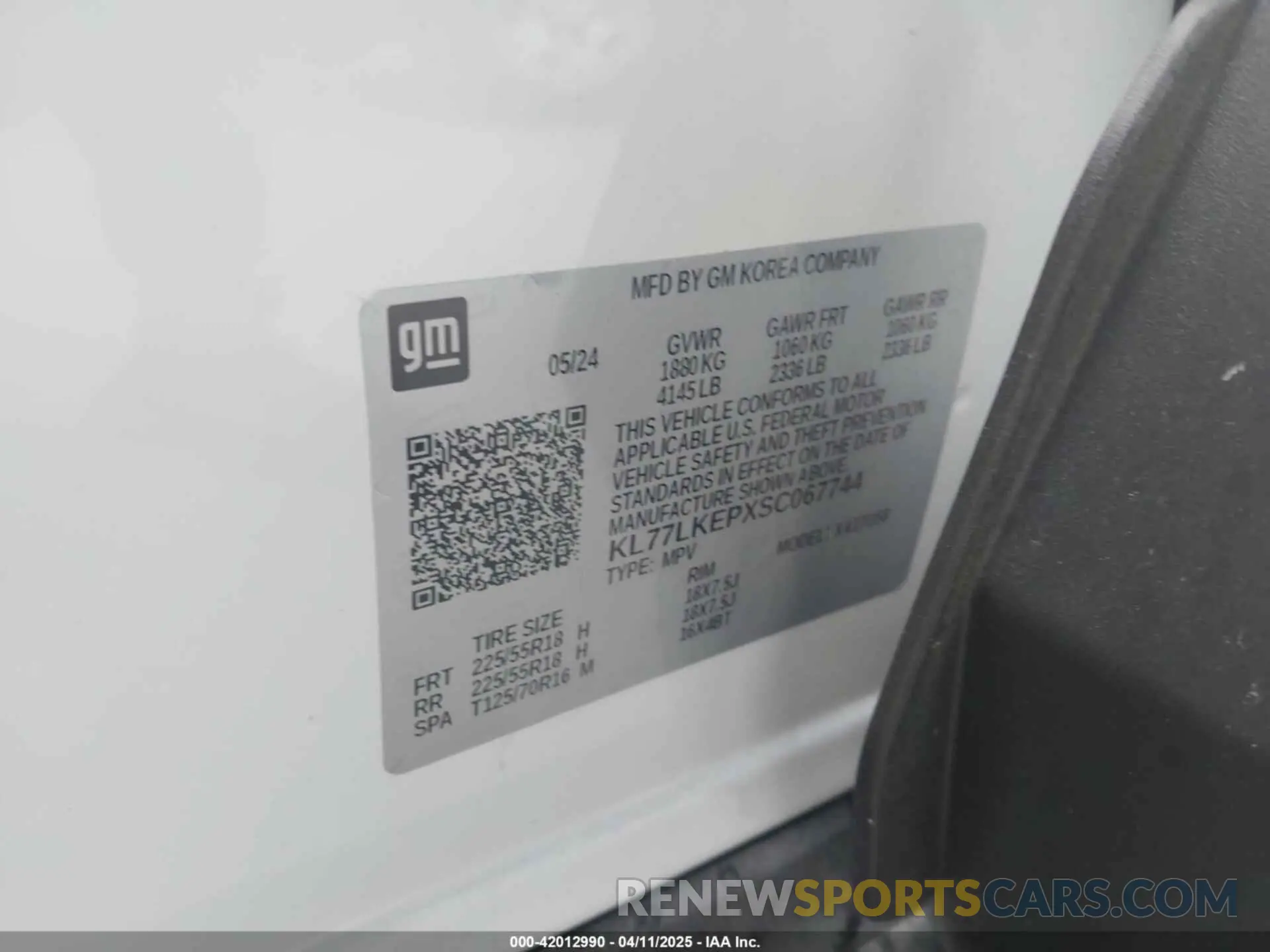 9 fotografías del automóvil dañado KL77LKEPXSC067744 CHEVROLET TRAX 2025